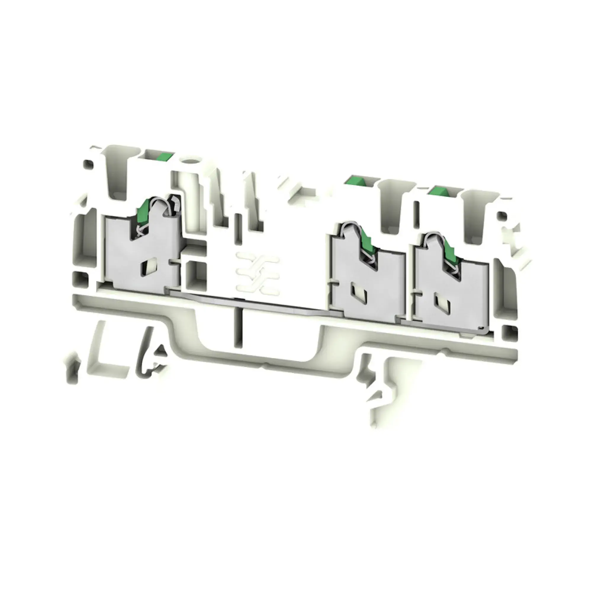 Weidmüller 3109300000 Feed-through terminal block, SNAP IN, white, 2.5 mm², 24 A, 800 V, Number of connections: 3 S3C 2.5 WT (img_001)