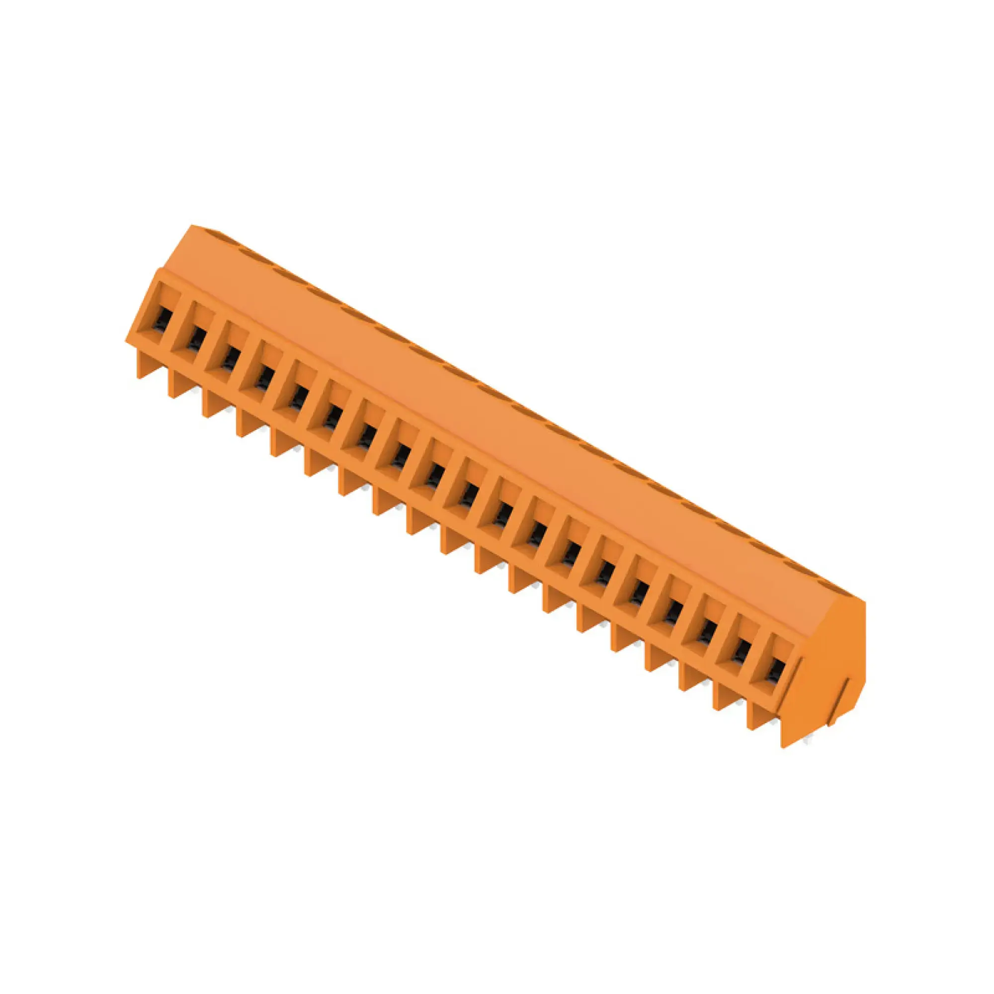 Weidmüller 1233980000 PCB terminal, 320 V, 17.5 A, Pitch in mm: 5.00, 2.5 mm², Number of poles: 19, Clamping yoke connection, THT solder connection, 135°, Box (img_001)