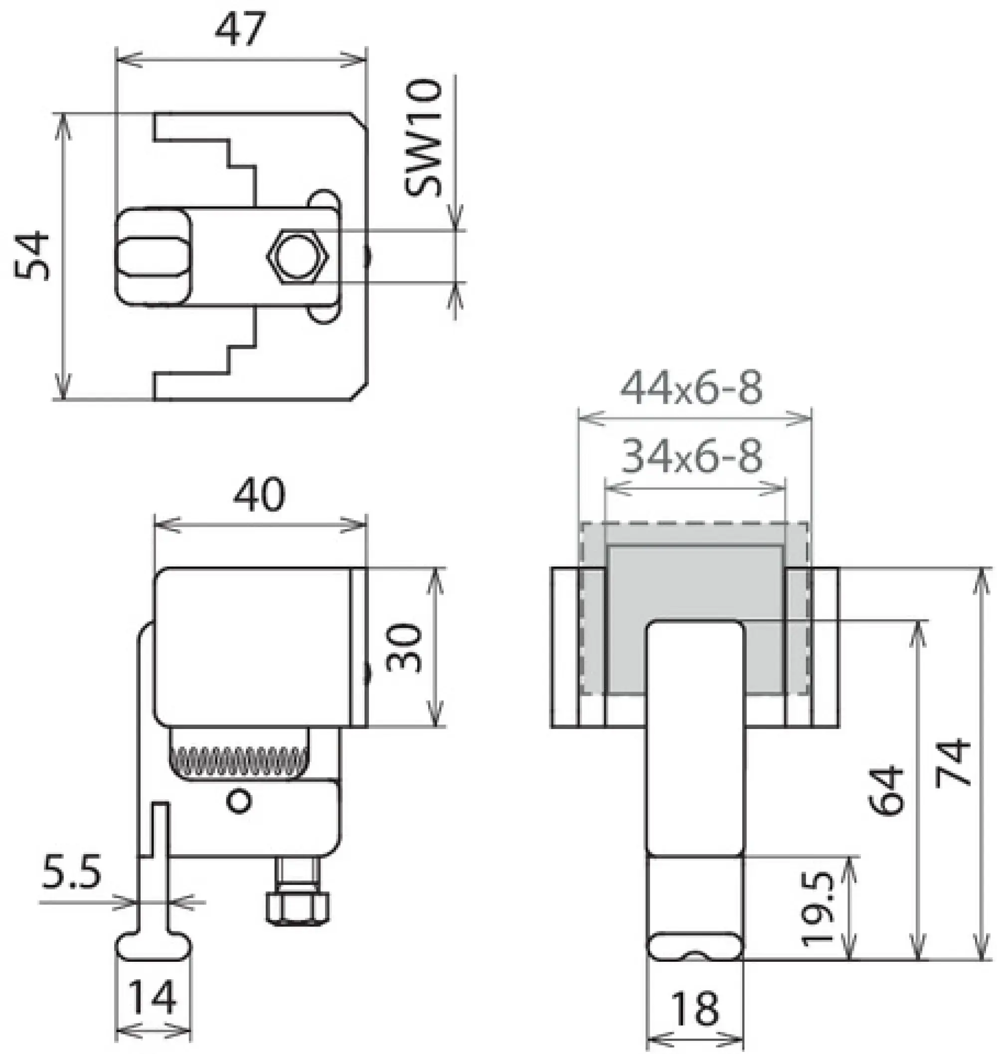 Dehn 745510 Earth clamp, clamp body with T pin (img_004)