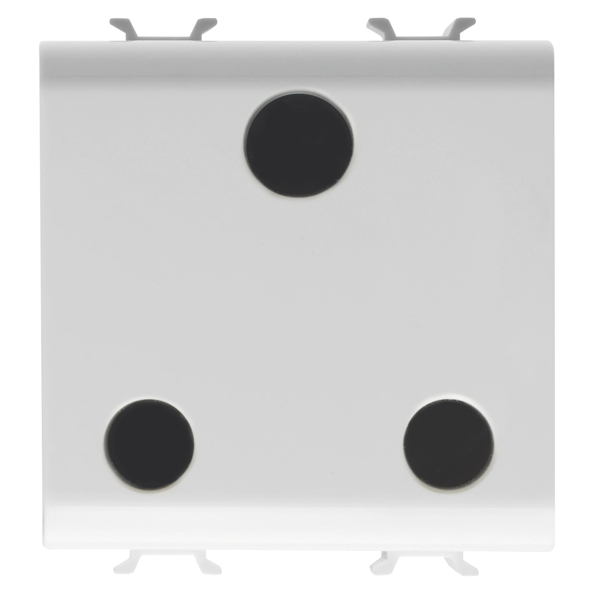 GEWISS GW10298 INDIAN/SOUTH AFRICAN STANDARD SOCKET-OUTLET 250V ac - 2P+E 16A - 2 MODULES - GLOSSY WHITE - CHORUSMART (img_001)