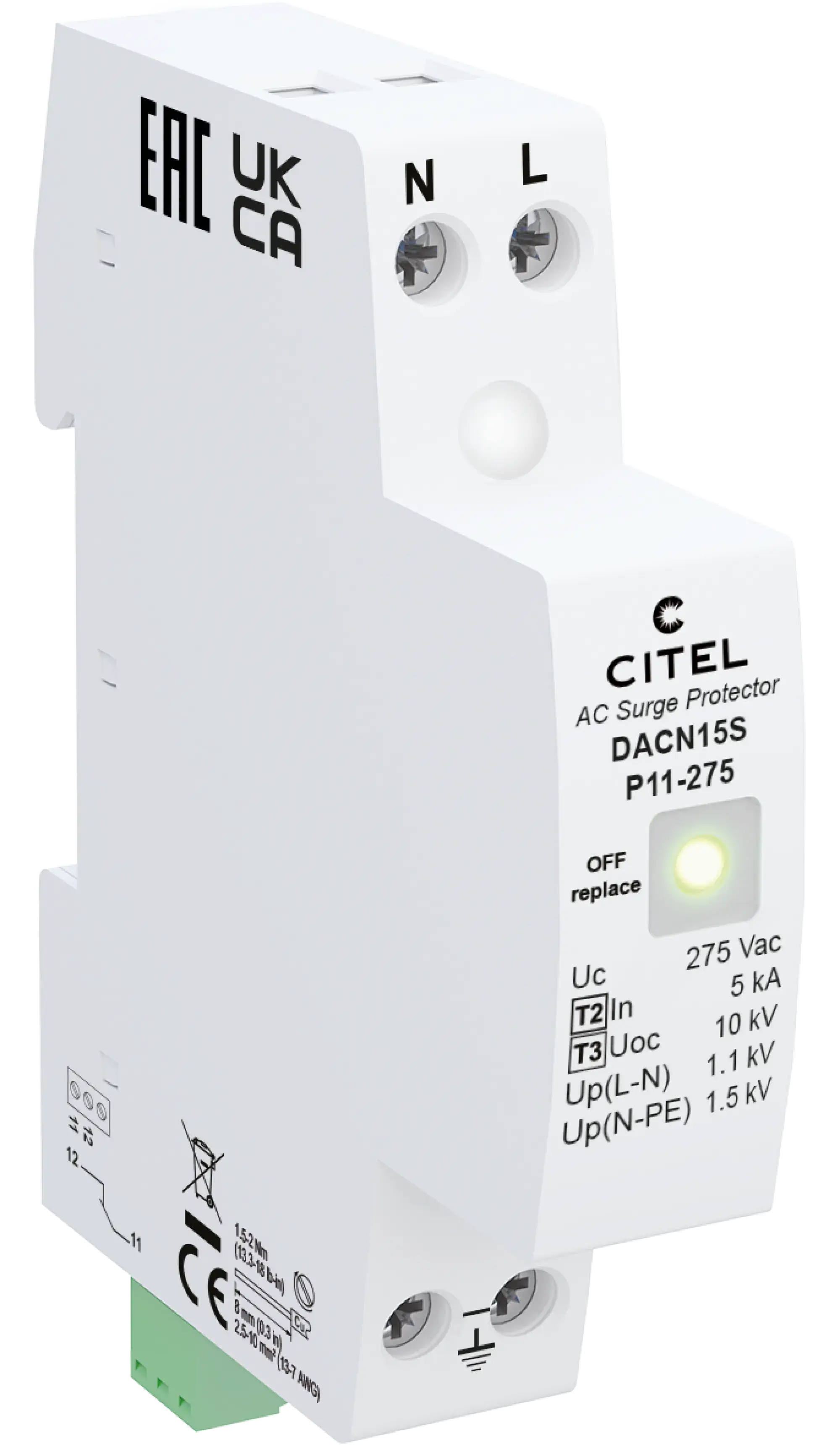 Citel 70146022 Überspannungsschutz 2-polig Typ 3 für 230/400 V Netze, mit Funktionsanzeige (img_001) Citel 70146022 Überspannungsschutz 2-polig Typ 3 für 230/400 V Netze, mit Funktionsanzeige (img_001)