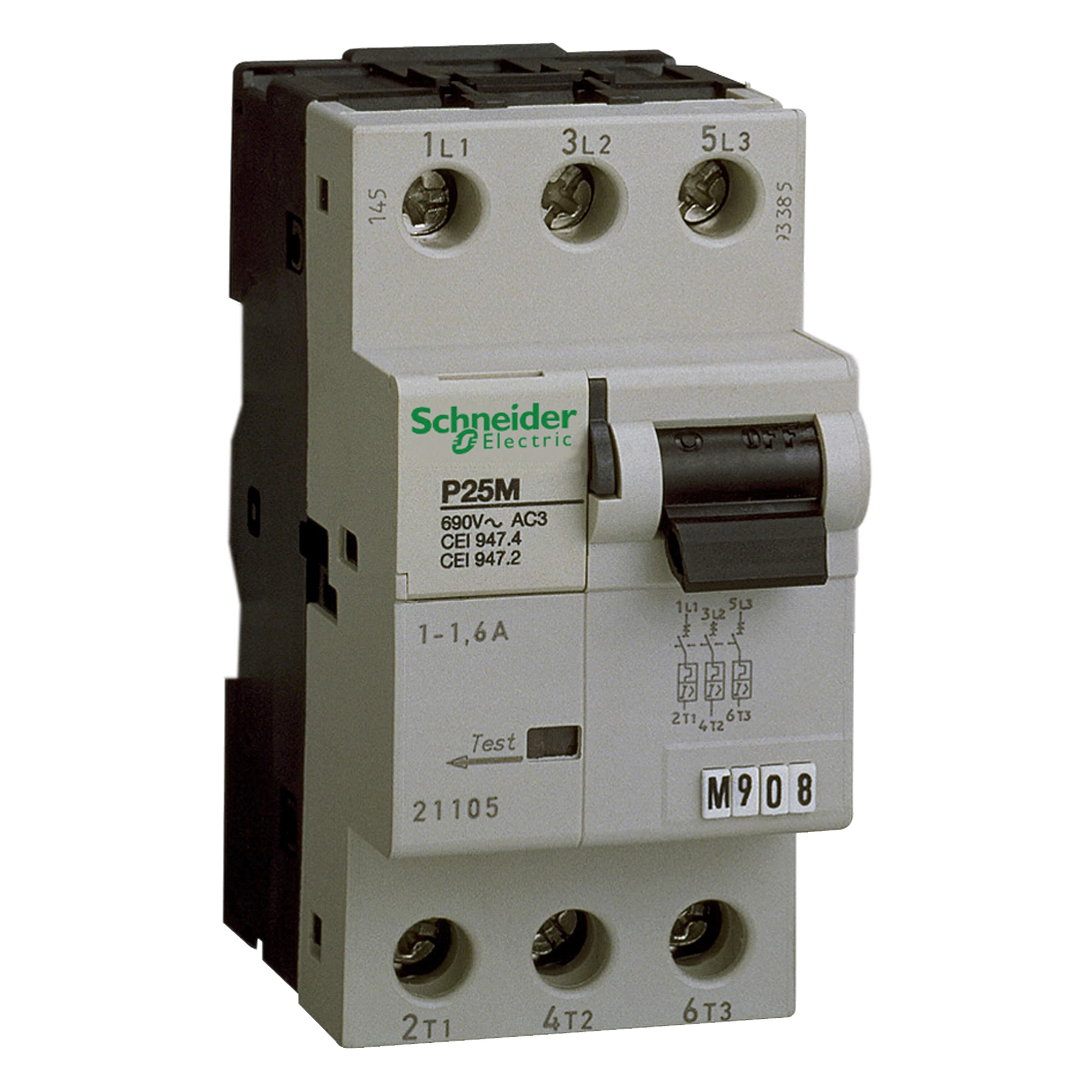 Schneider Electric 21107 Motor protection switch P25M, 3P, 4A, Protection for AC/Three-phase motors (img_001)