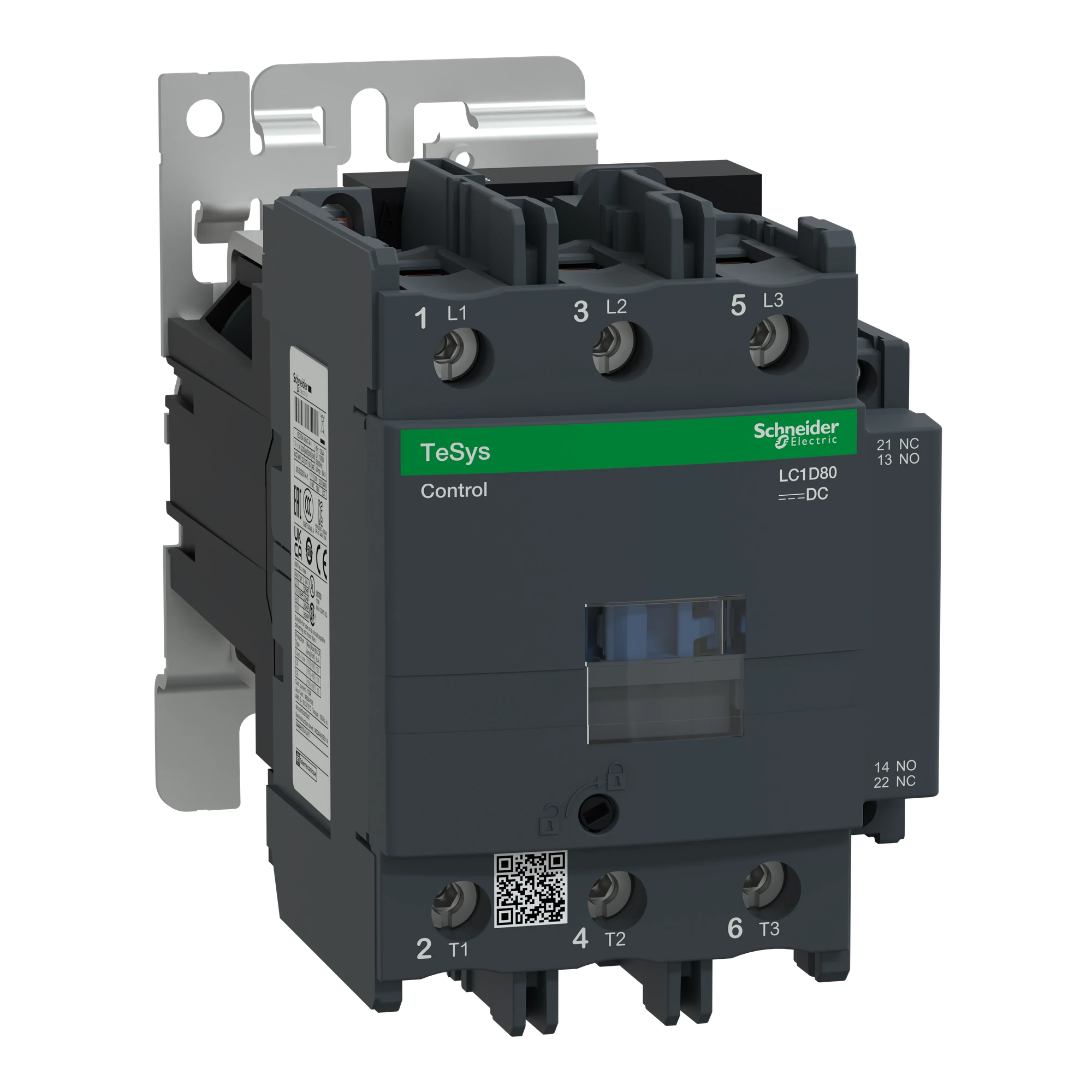 Schneider Electric LC1D80BD Power contactor LC1D 3p, +1NO+1NC, 37 kW, 80 A, 400 V AC3, coil 24 V DC (img_001)