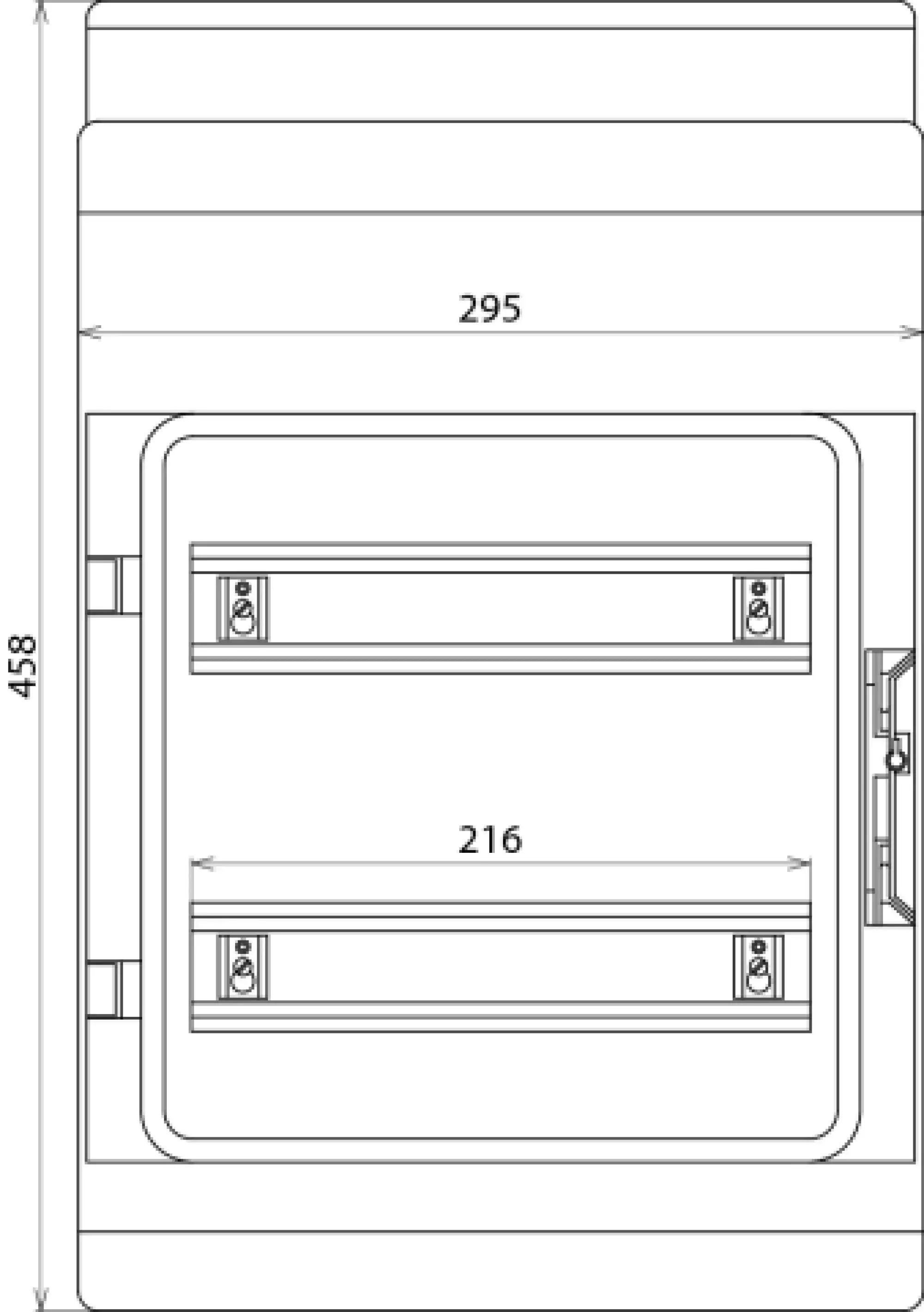 Dehn 902472 Surface mountable insul. enclosure IP 54 for DIN rail mounted devices 24 mods. (img_002)