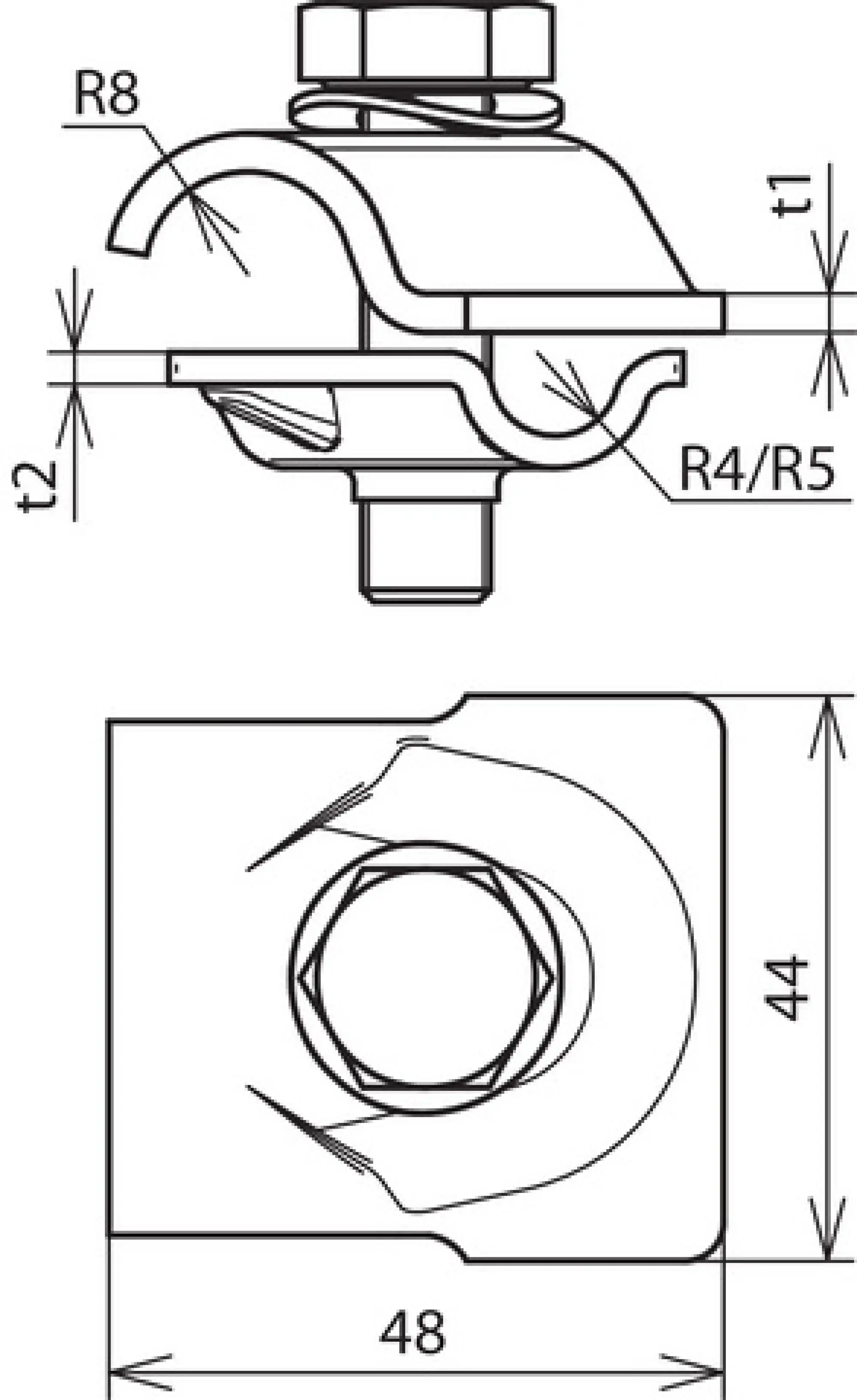 Dehn 392059 MV clamp StSt f. Rd 8-10/16mm with hexagon screw and spring washer (img_004)