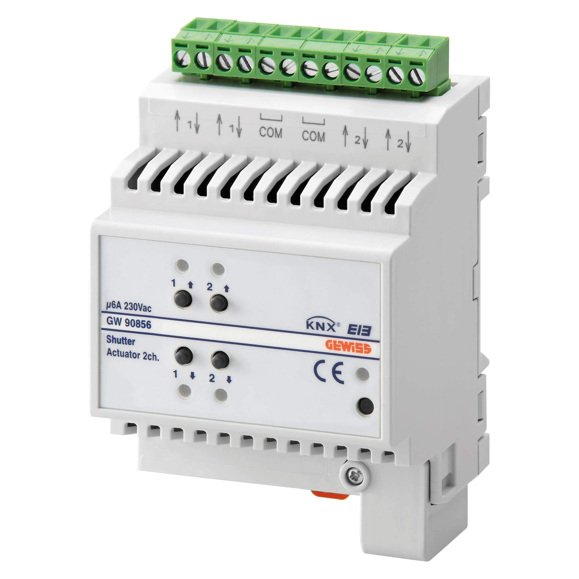 GEWISS GW90856 ACTUATOR FOR ROLLER SHUTTERS - 2 CHANNELS - 6A - KNX - IP20 - 4 MODULES - DIN RAIL MOUNTING (img_001) GEWISS GW90856 ACTUATOR FOR ROLLER SHUTTERS - 2 CHANNELS - 6A - KNX - IP20 - 4 MODULES - DIN RAIL MOUNTING (img_001)