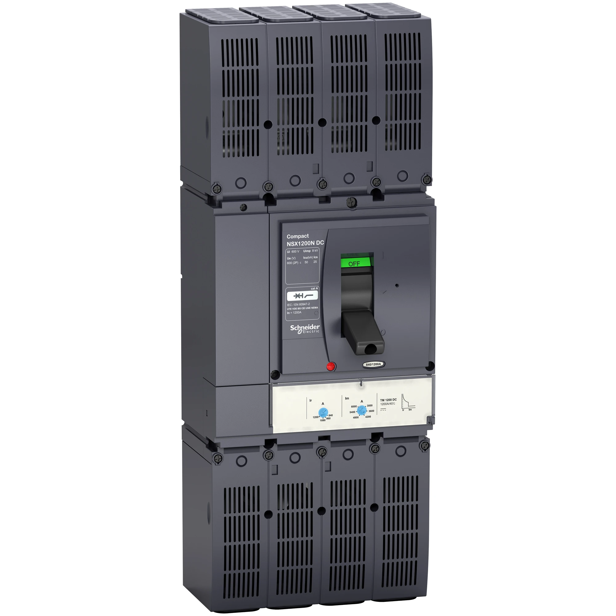 Schneider Electric LV438549 Compact circuit breaker ComPact NSX630N 630A TM-DC 2P, 50kA/600V DC, with exposed cable plug (img_001)