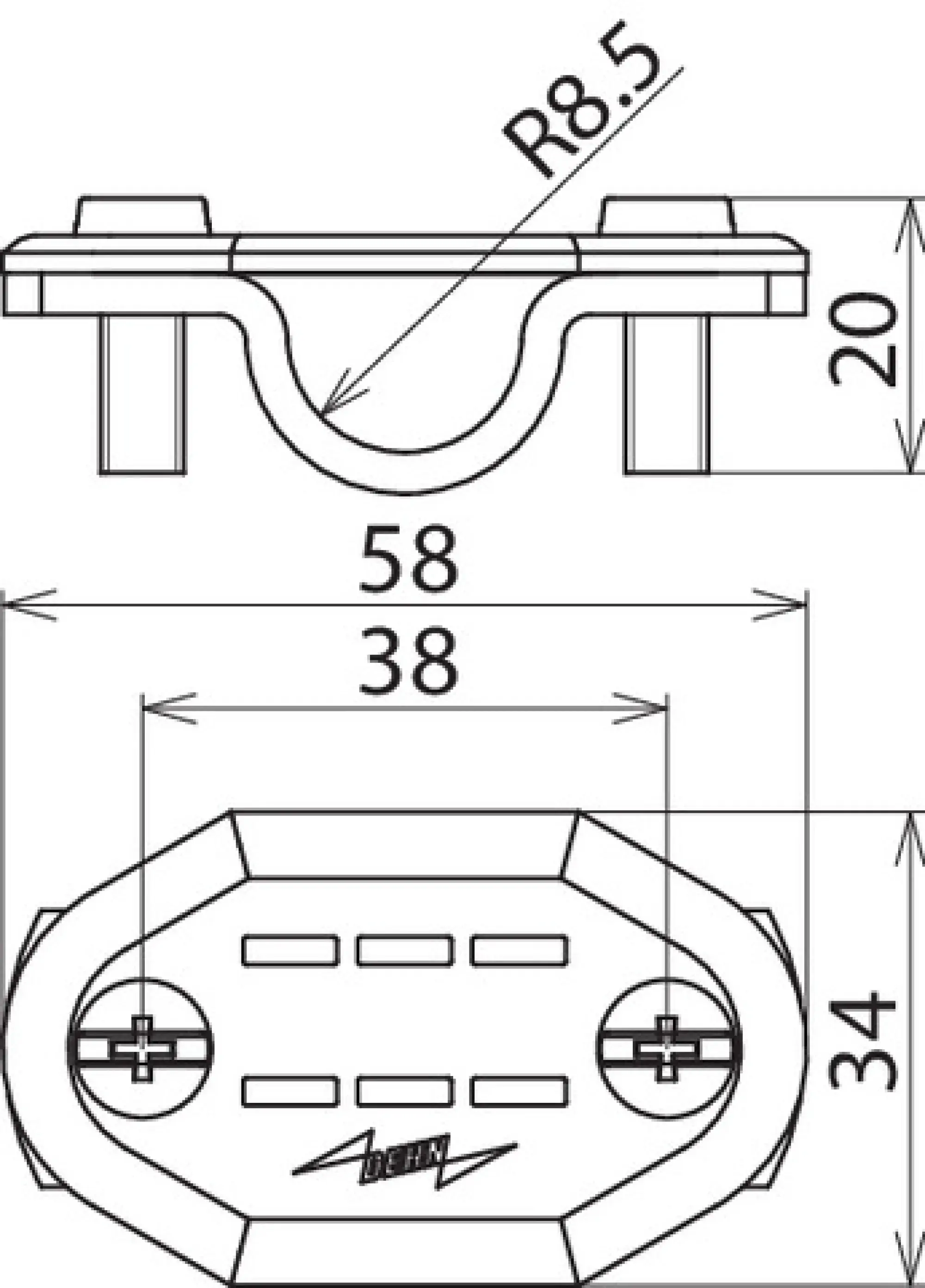 Dehn 490116 Number plate Al, cleat Rd 16 KIT (img_002)