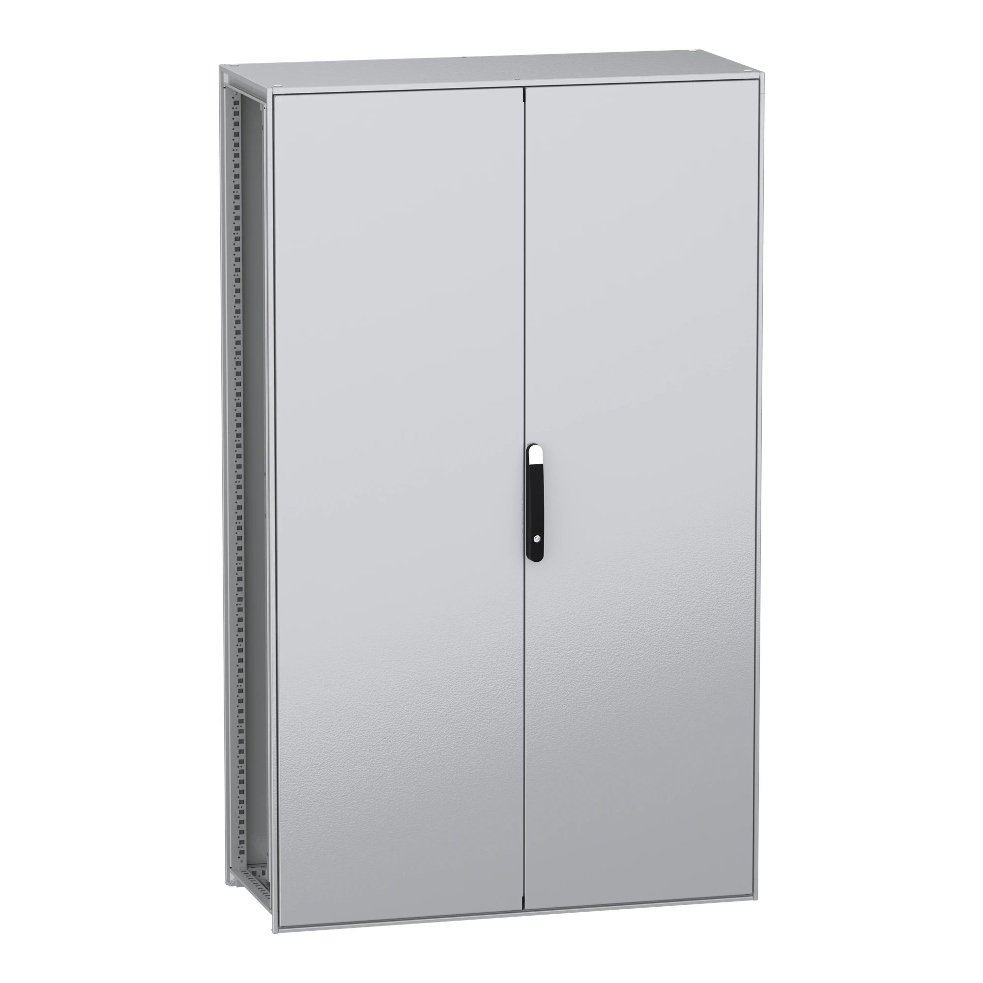 Schneider Electric NSYSFN2012502DP Floor-standing enclosure, PanelSeT SFN, made of decarbonized steel, with mounting plate, assembled, 2000x1200x500mm, 2 doors, IP55 (img_001)