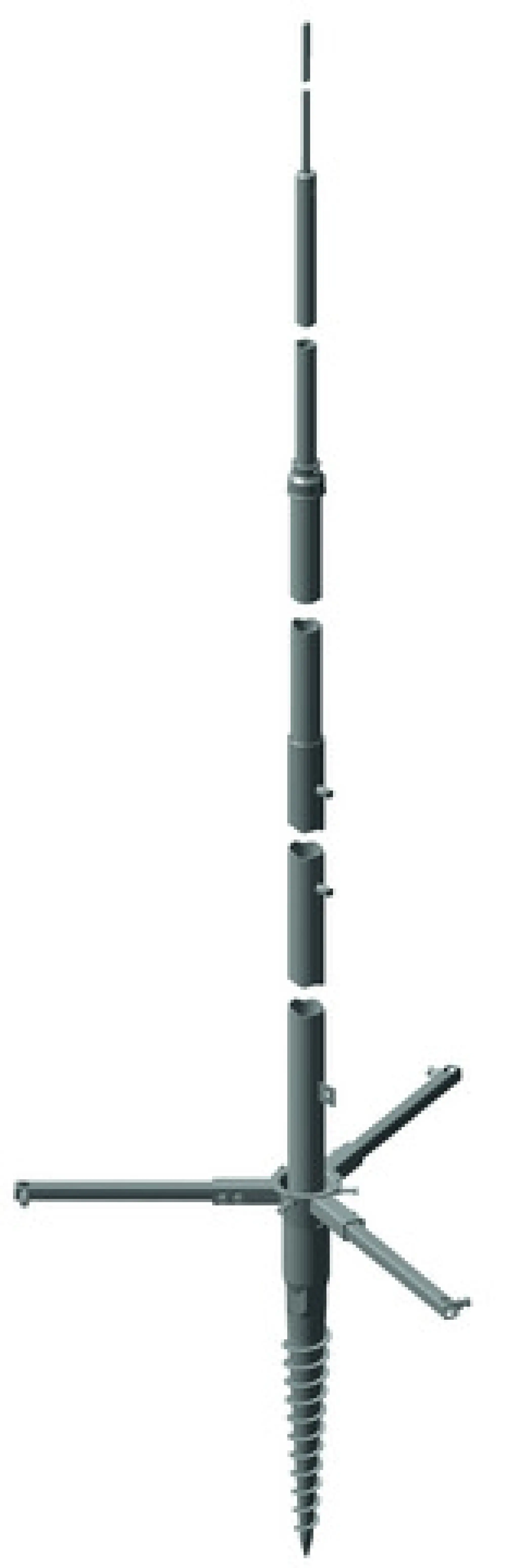 Dehn 103124 Telesc. lightn. prot. mast 9000mm above ground St/tZn-Al, screw-in found. -KIT- (img_001)