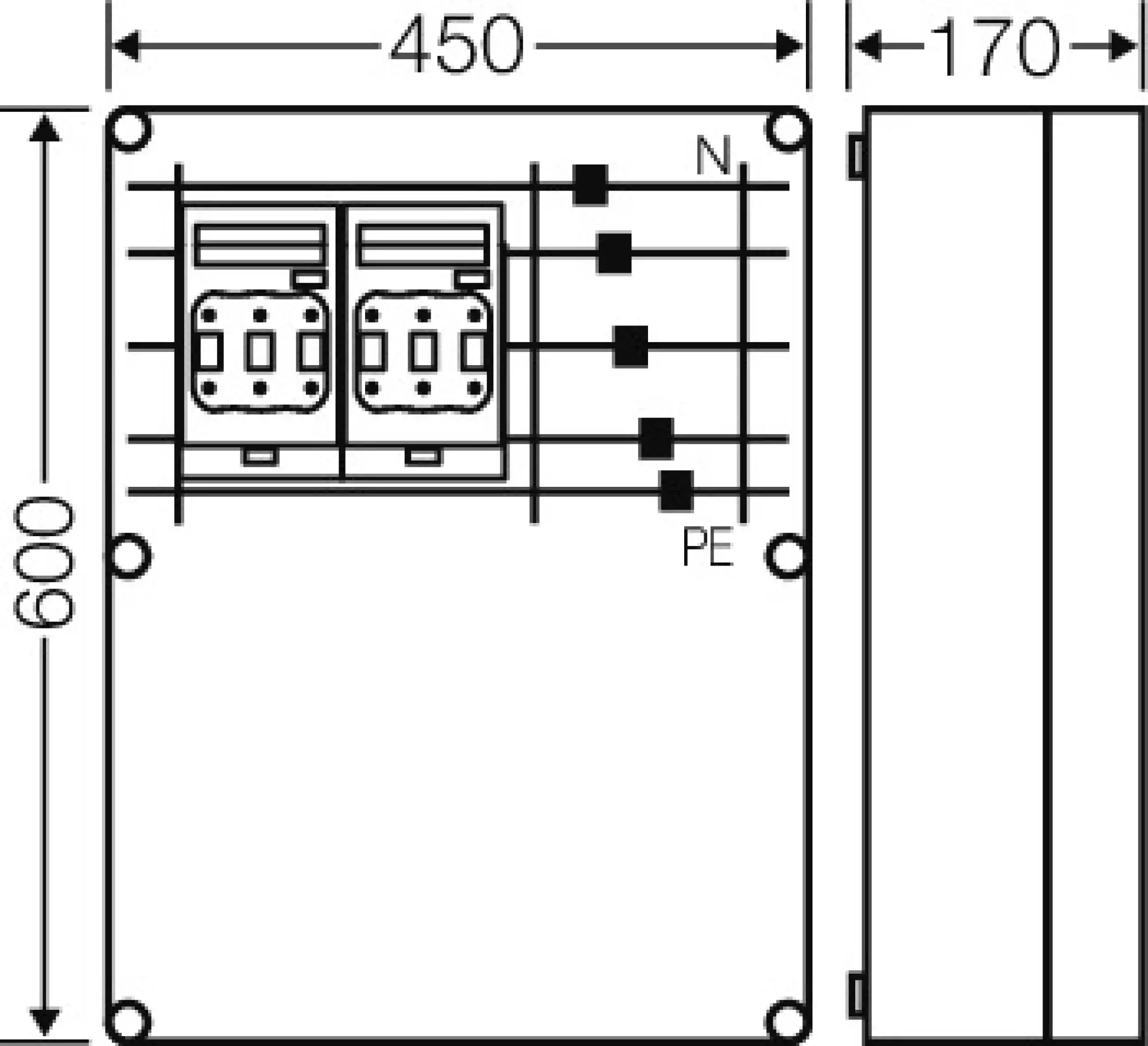 Hensel 20001423 Mi-NH-Sicherungslasttrennschaltergehäuse 2x3x NH00,a. Sammelschiene, 250A,5p. Mi 6621 (img_003)