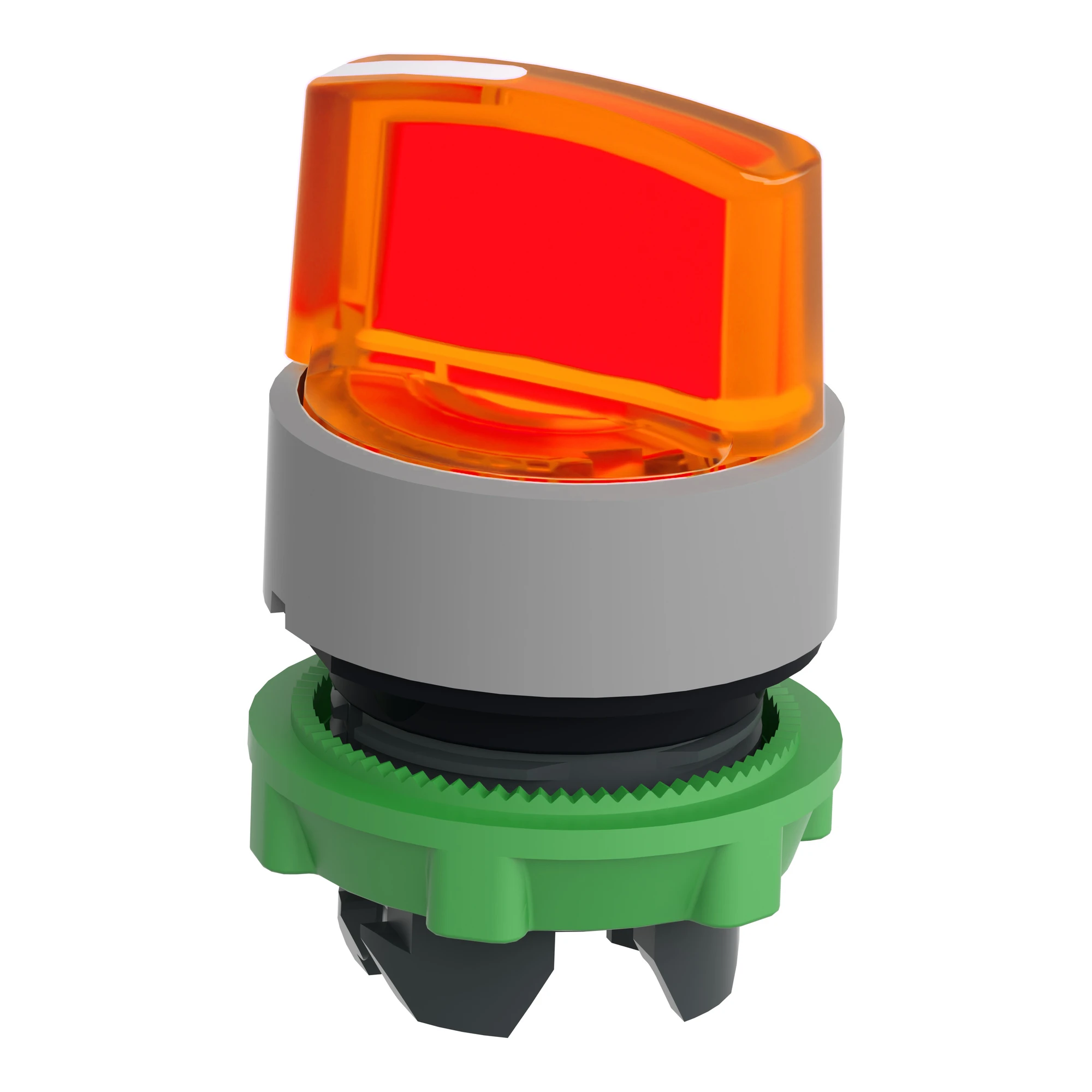 Schneider Electric ZB5AK1453C0 Illuminated selector switch, front element, Harmony XB5, plastic, 22mm, orange, for universal LED, 2 positions, momentary (img_005)