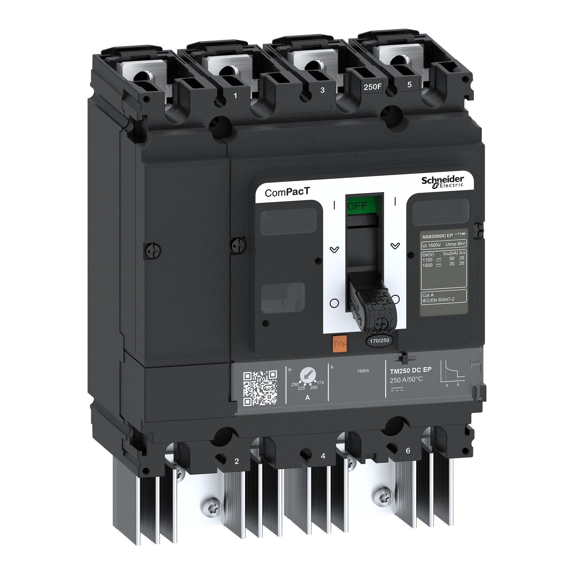 Schneider Electric C25F4TM160D3 Compact NSX250 TM DC EP Circuit Breaker, 20kA/1500VDC, 4 Poles, TM-DC EP 160A Trip Unit (img_001) Schneider Electric C25F4TM160D3 Compact NSX250 TM DC EP Circuit Breaker, 20kA/1500VDC, 4 Poles, TM-DC EP 160A Trip Unit (img_001)