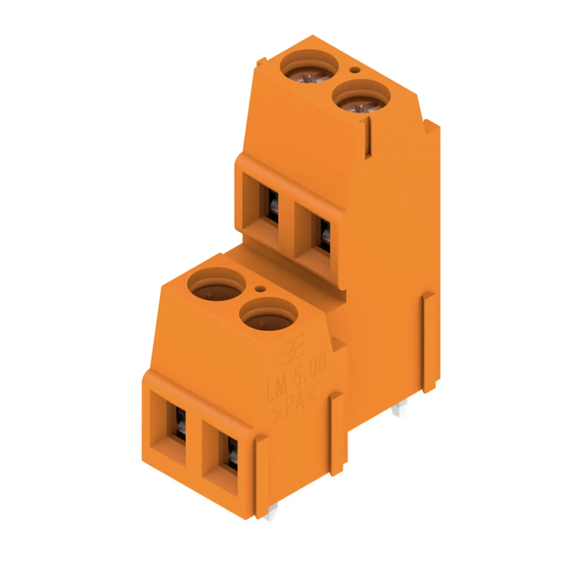 Weidmüller 1768850000 PCB terminal, 320 V, 17.5 A, Pitch in mm: 5.08, 2.5 mm², Number of poles: 4, Clamping yoke connection, THT solder connection, 90°, Box (img_001)