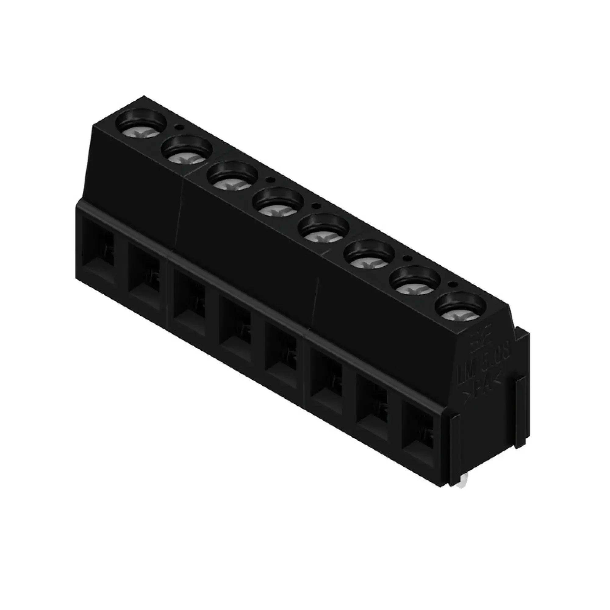 Weidmüller 9993960000 PCB terminal, 320 V, 17.5 A, Pitch in mm: 5.08, 2.5 mm², Number of poles: 8, Clamping yoke connection, THT solder connection, 90°, Box (img_001)