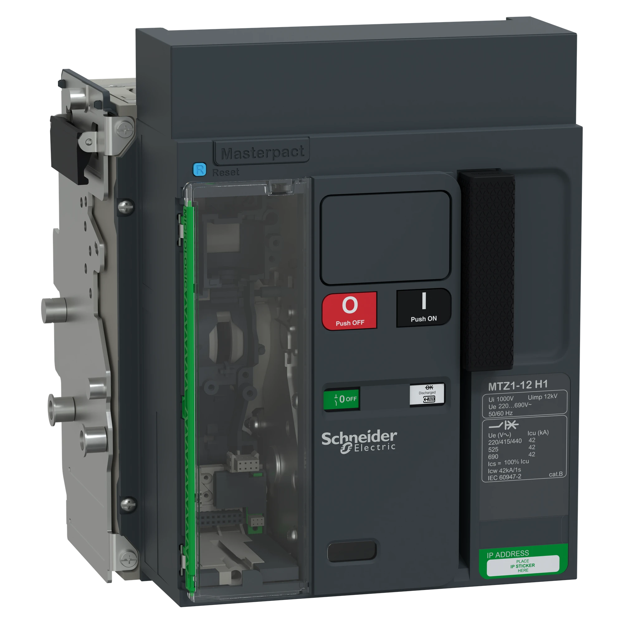 Schneider Electric LV947230 MasterPacT MTZ1 12 1250A H1 42kA/440VAC (Icu) 3P Grundschalter Einschub für MicroLogic Active (img_001) Schneider Electric LV947230 MasterPacT MTZ1 12 1250A H1 42kA/440VAC (Icu) 3P Grundschalter Einschub für MicroLogic Active (img_001)