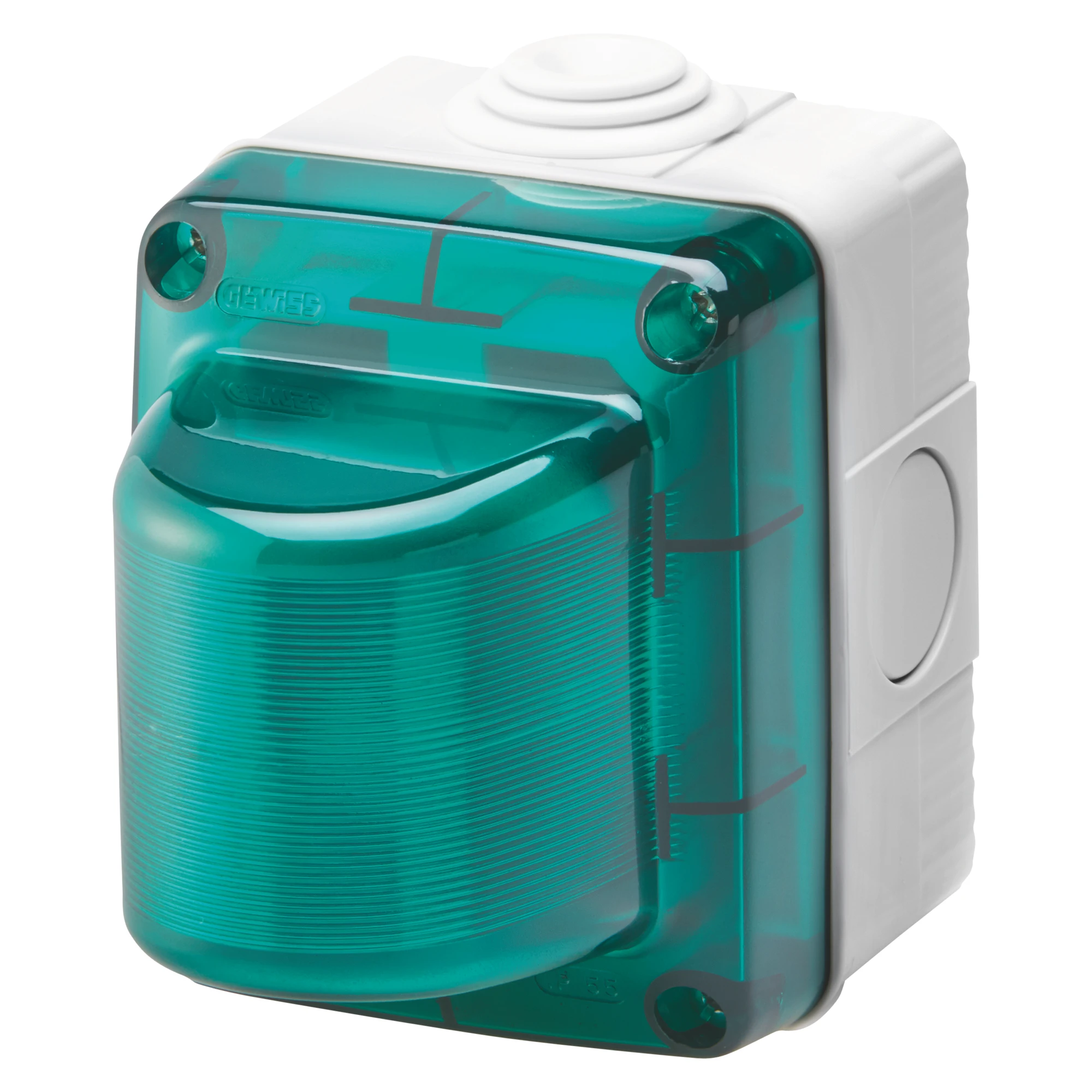 GEWISS GW27416 INDICATOR LAMPS - 15W - 230V - GREEN DIFFUSOR - IP55 - GREY RAL 7035 (img_001)