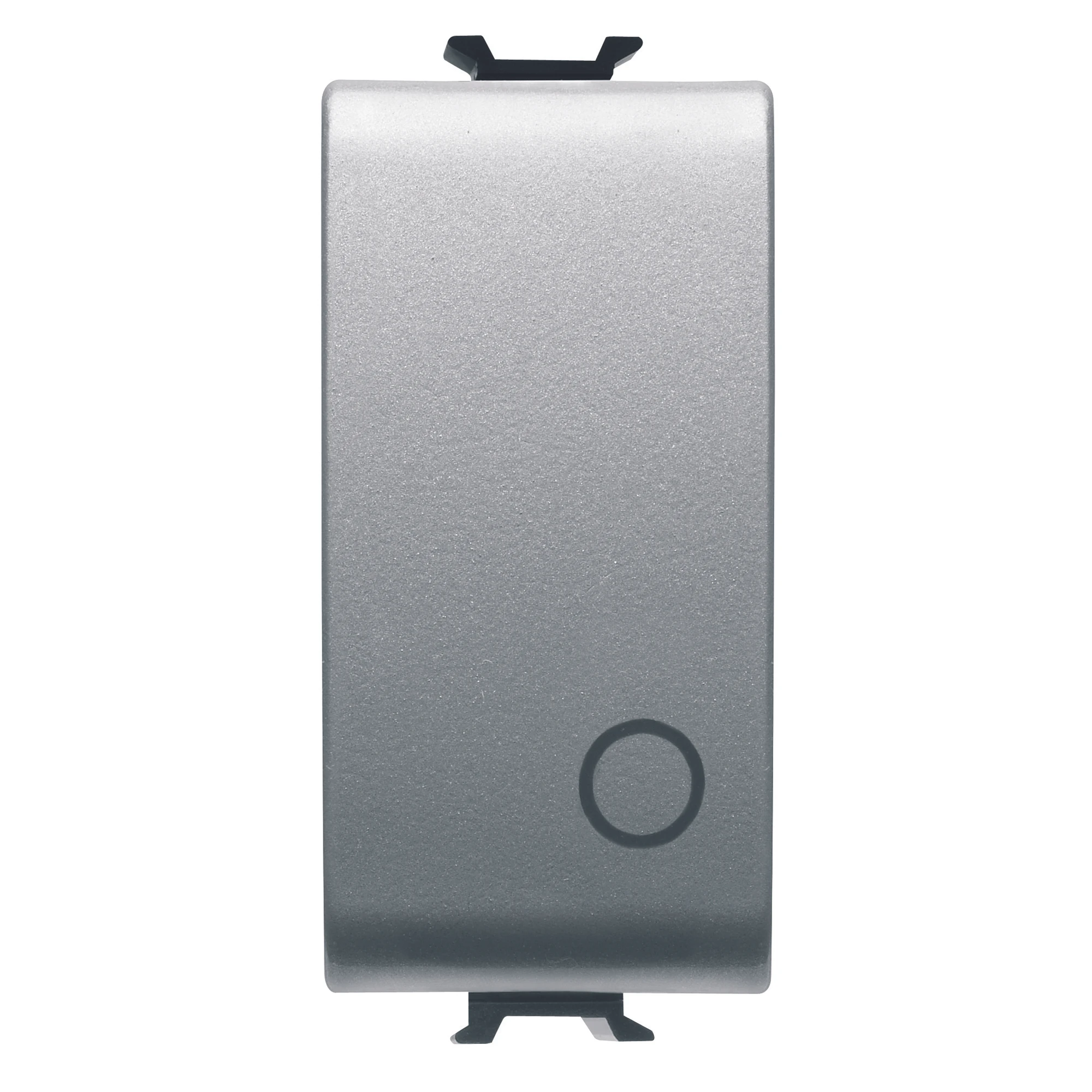 GEWISS GW14134 PUSH-BUTTON 2P 250V ac - NO 16A - NEUTRAL - SYMBOL 0 - 1 MODULE - TITANIUM - CHORUSMART (img_001)