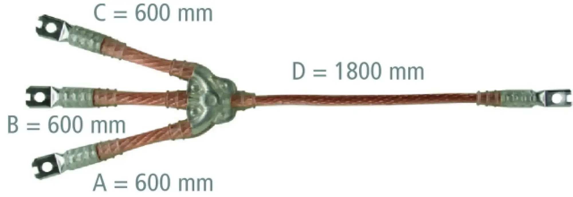 Dehn VTCS2XV Three-pole earthing and short-circuiting cable 70mm² with crimped cable lugs (img_001)