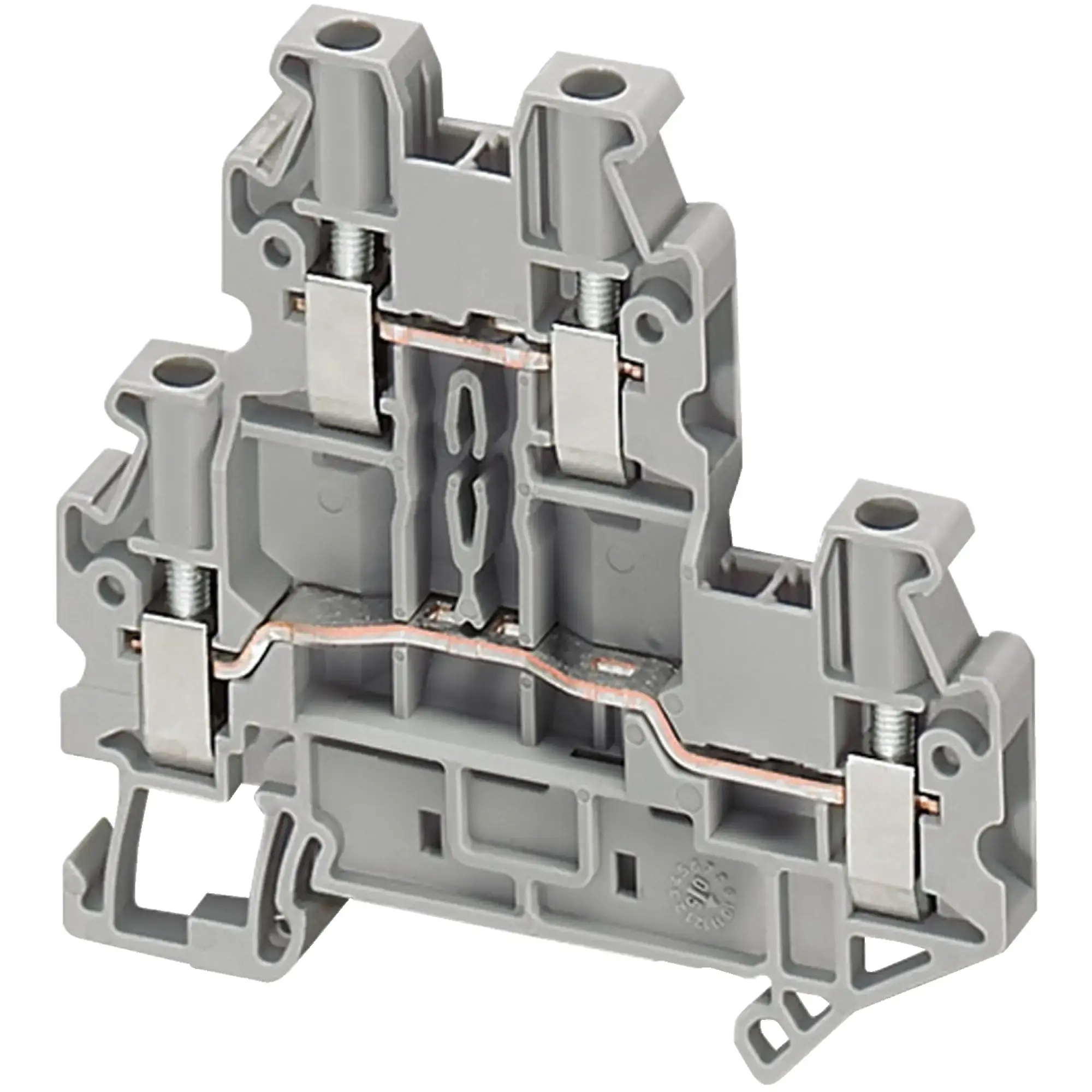Schneider Electric NSYTRV24D Linergy terminal block for through-wiring, 2.5mm2, 24A, 2 levels, 1x1, screw, grey (img_002)