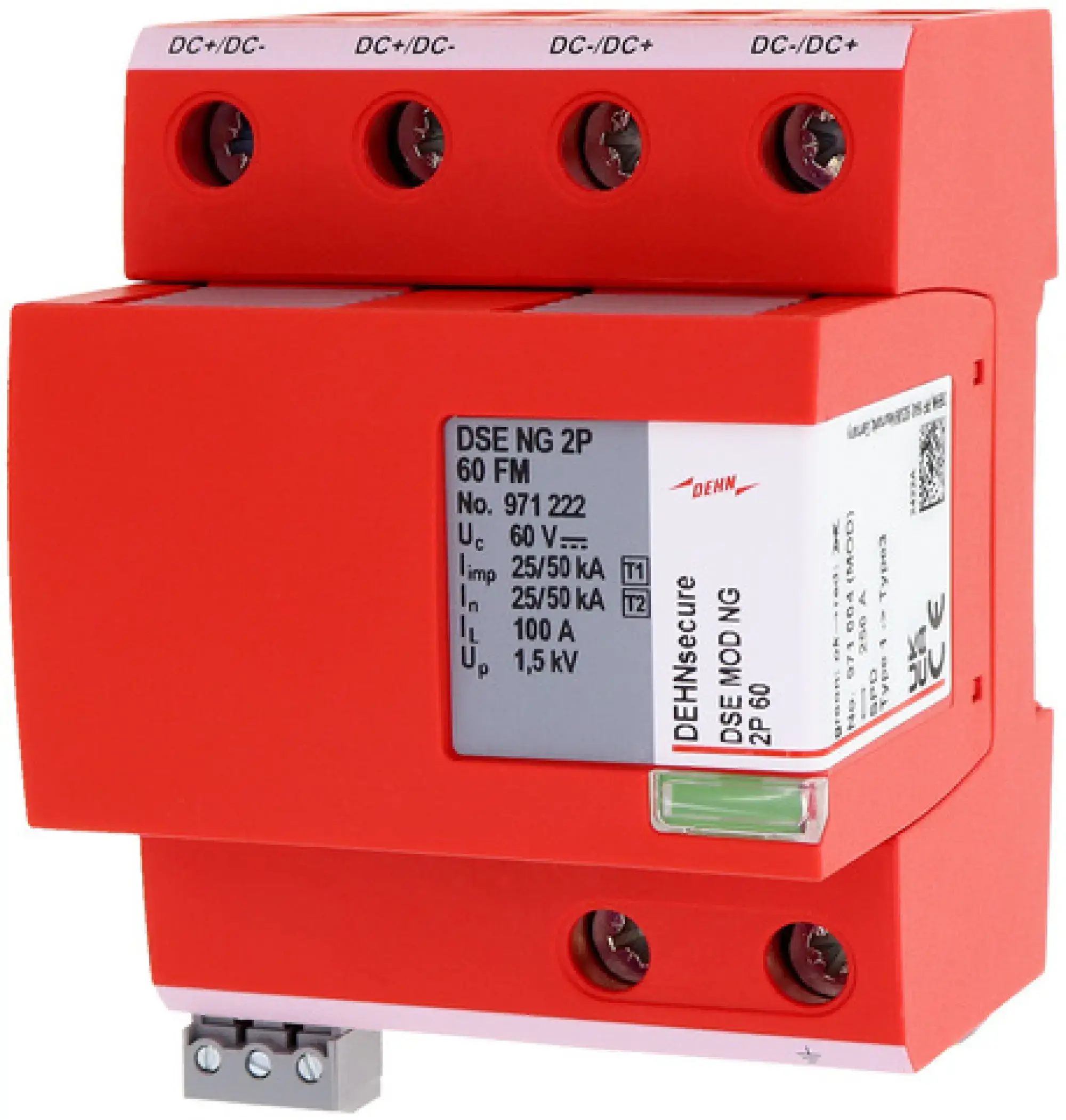 Dehn 971222 Coordinated type 1 lightning current arrester DEHNsecure NG for DC circuits (img_001) Dehn 971222 Coordinated type 1 lightning current arrester DEHNsecure NG for DC circuits (img_001)