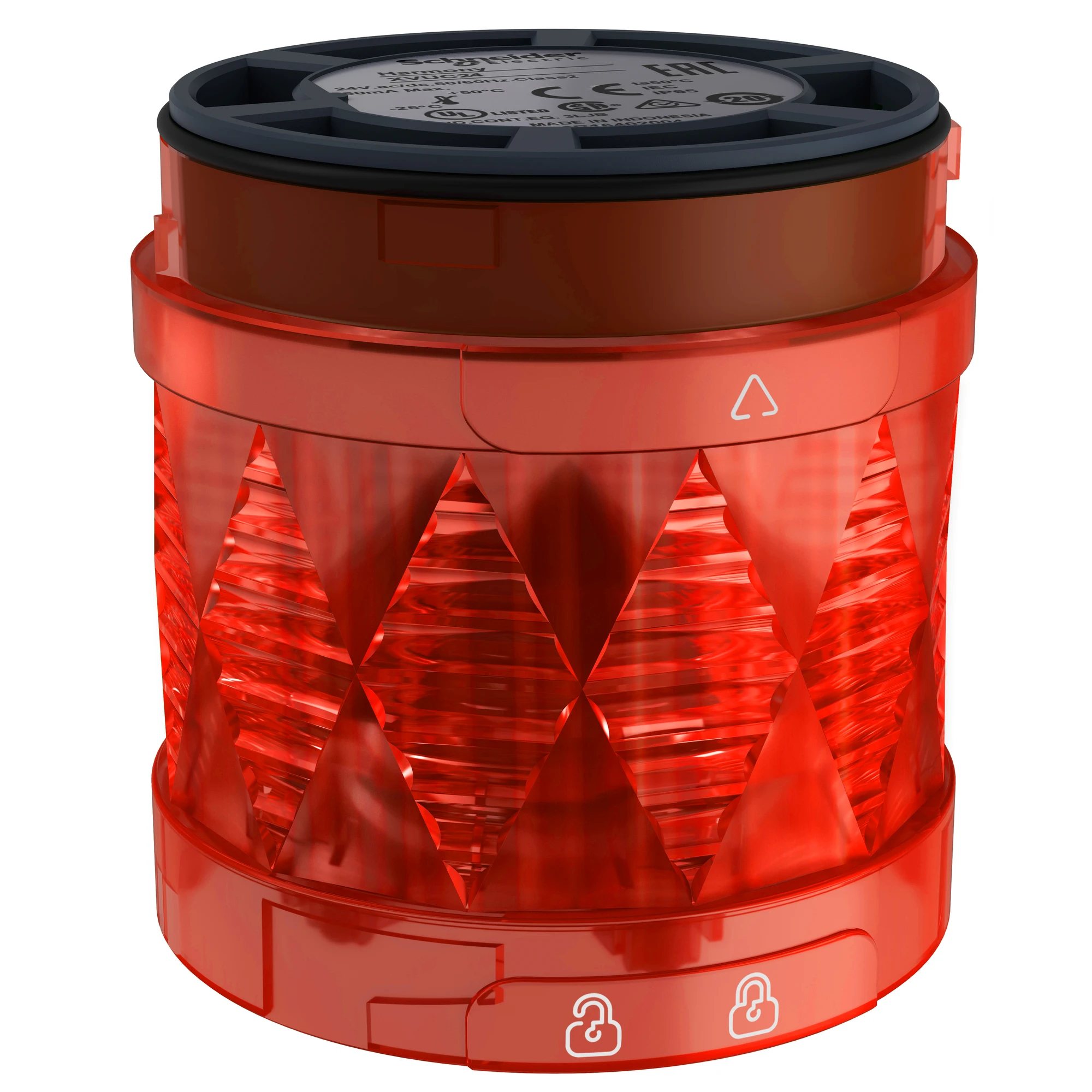 Schneider Electric XVUC24 Lighting Element, Harmony XVU, modular, 60mm, LED, red, steady light, IP65, 24V ACDC (img_001)