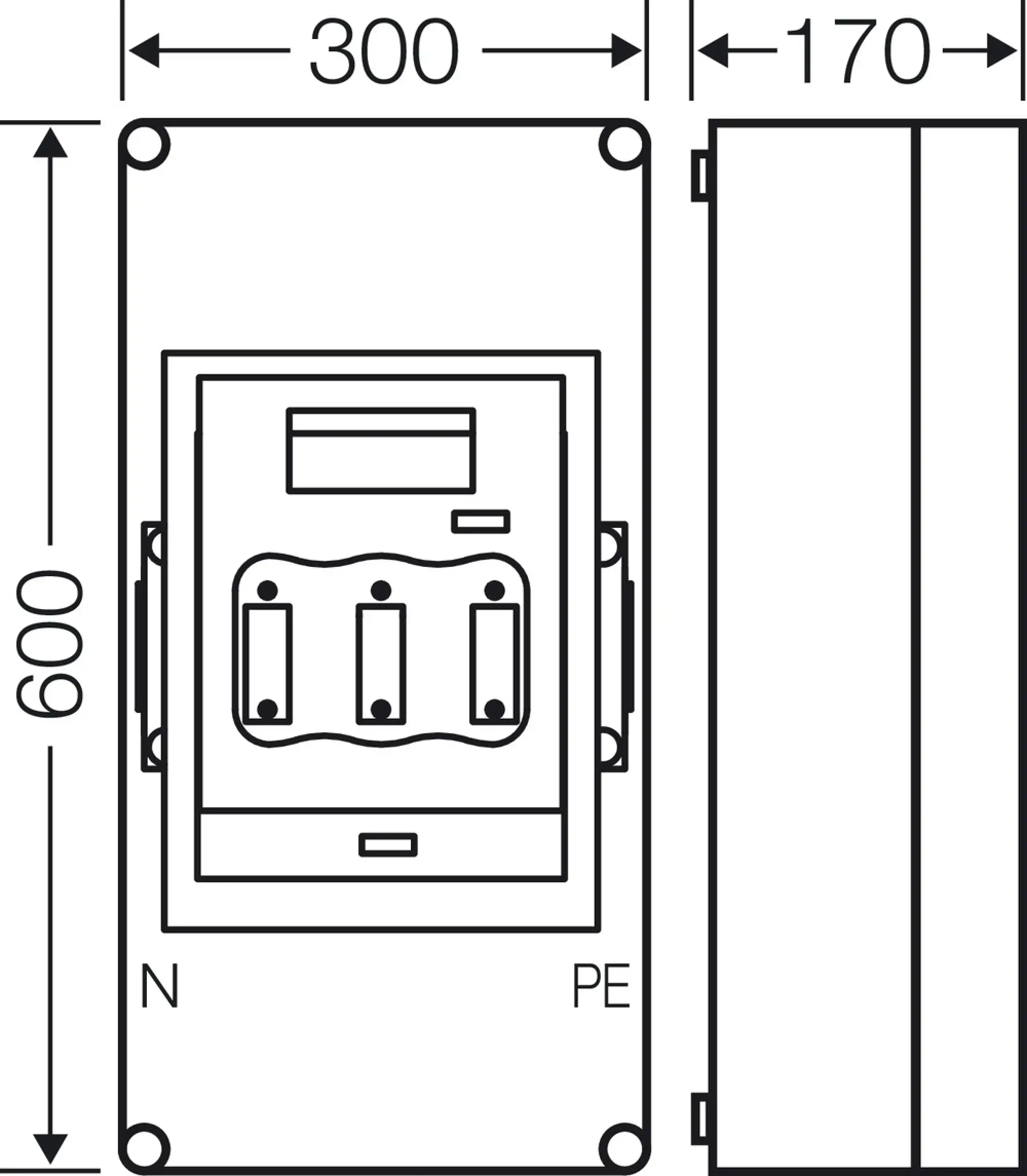 Hensel 2000191 Mi-NH-Sicherungslasttrennschaltergehäuse , 1xNH 2, 3pol. 400 A+PE+N Mi 5452 (img_003)