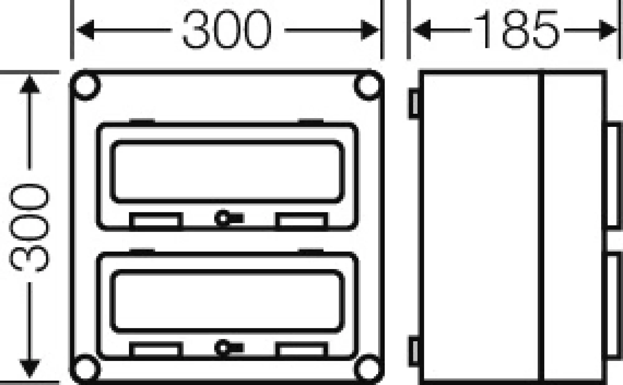 Hensel 2000616 Mi-Automatengehäuse, 24 TE, mit 2 Klappdeckeln, o. PE- und N-Klemmen Mi 1227 (img_002)