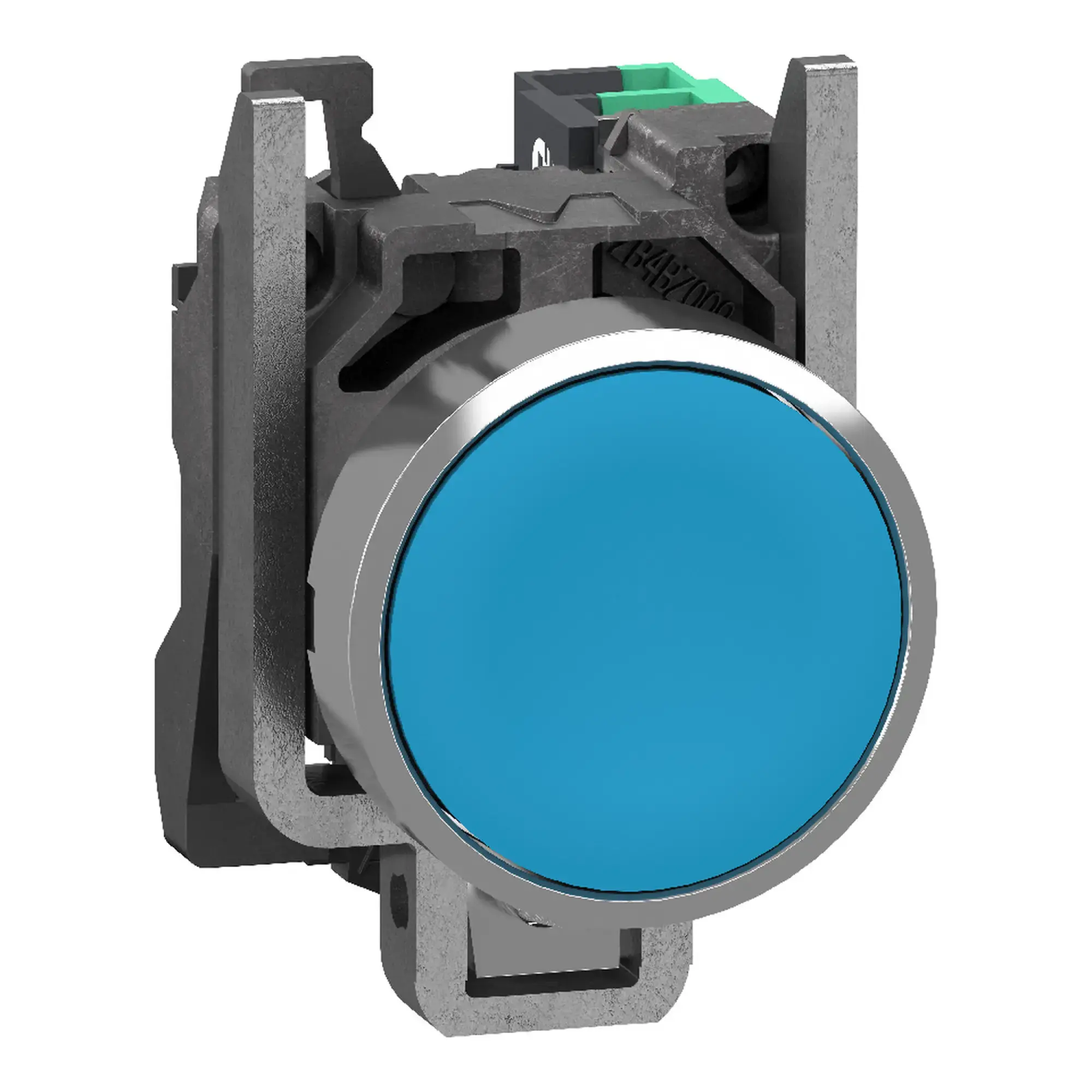 Schneider Electric XB4BA615 Drucktaster, Harmony XB4, Metall, 22mm, blau, unbeschriftet, tastend, 1S, Push-In (img_001)