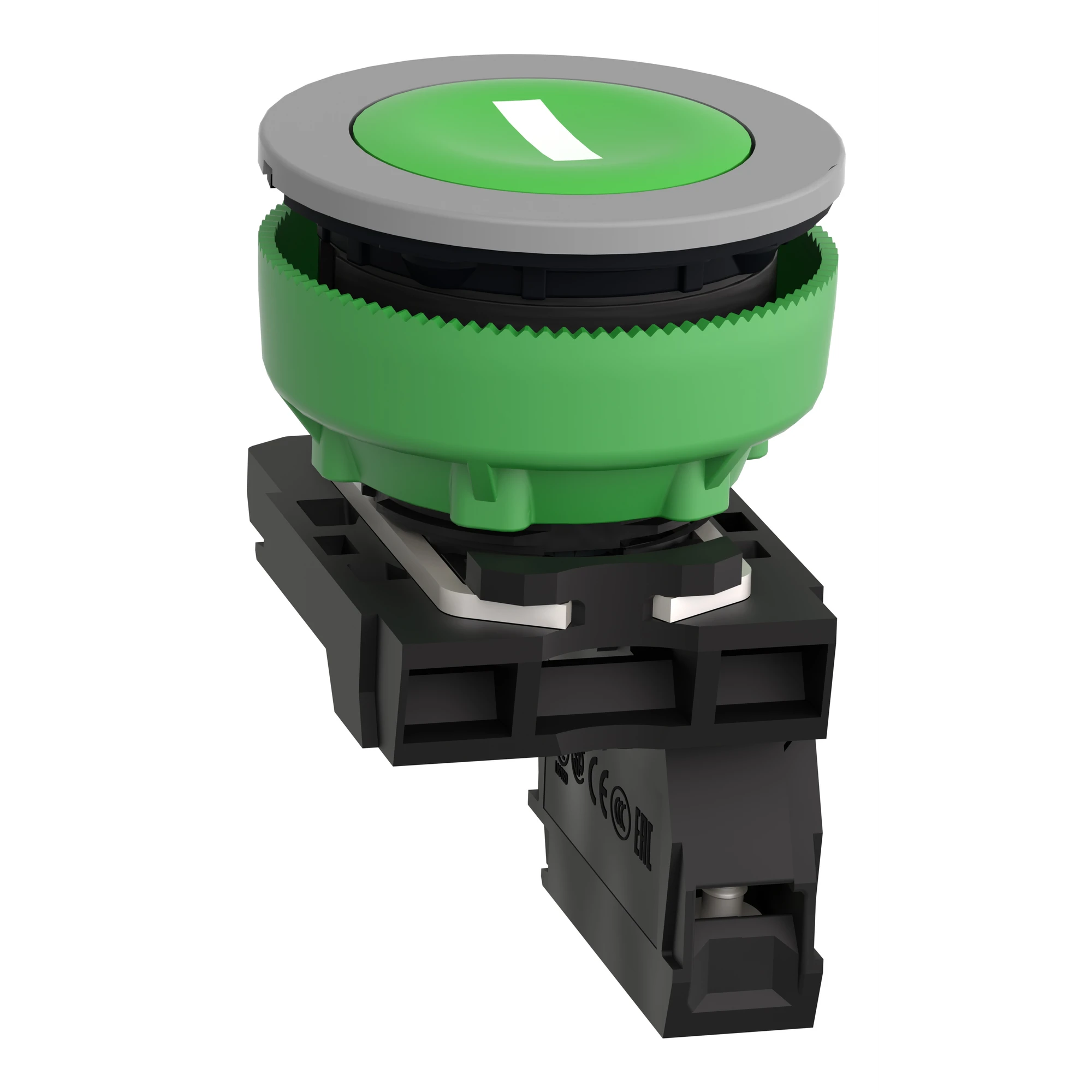 Schneider Electric XB5FA3311C0 Pushbutton, Harmony XB5F, plastic, light grey, green, labeled I, 30mm, momentary, 1NO (img_007)