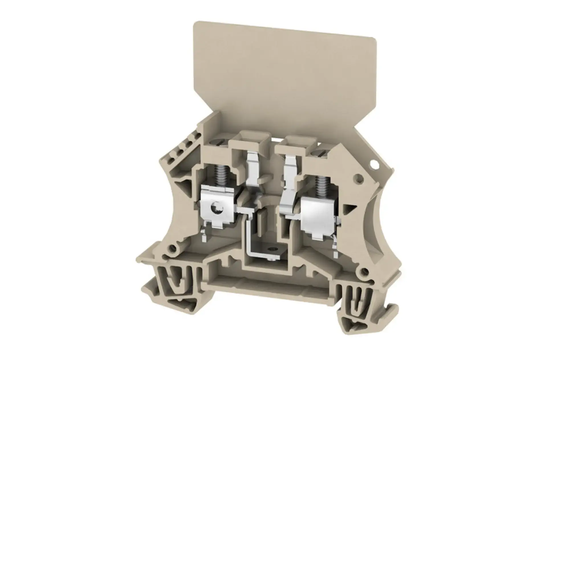 Weidmüller 1018400000 Fuse terminal, Screw connection, dark beige, 6 mm², 10 A, 500 V, Number of connections: 2, Number of levels: 1, TS 35 (img_001)