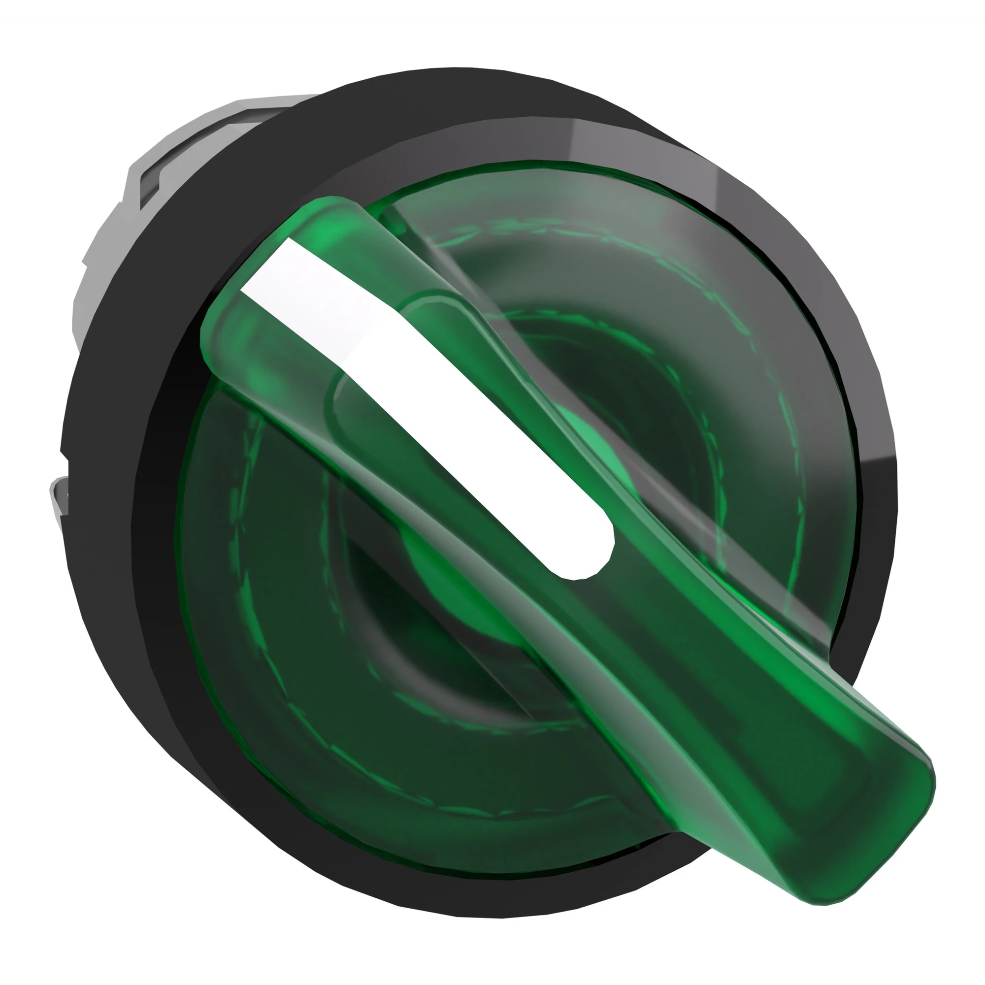 Schneider Electric ZB4BK12337 Illuminated selector switch, front element, Harmony XB4, metal black, 22mm, green, for universal LED, 2 positions, latching (img_001) Schneider Electric ZB4BK12337 Illuminated selector switch, front element, Harmony XB4, metal black, 22mm, green, for universal LED, 2 positions, latching (img_001)