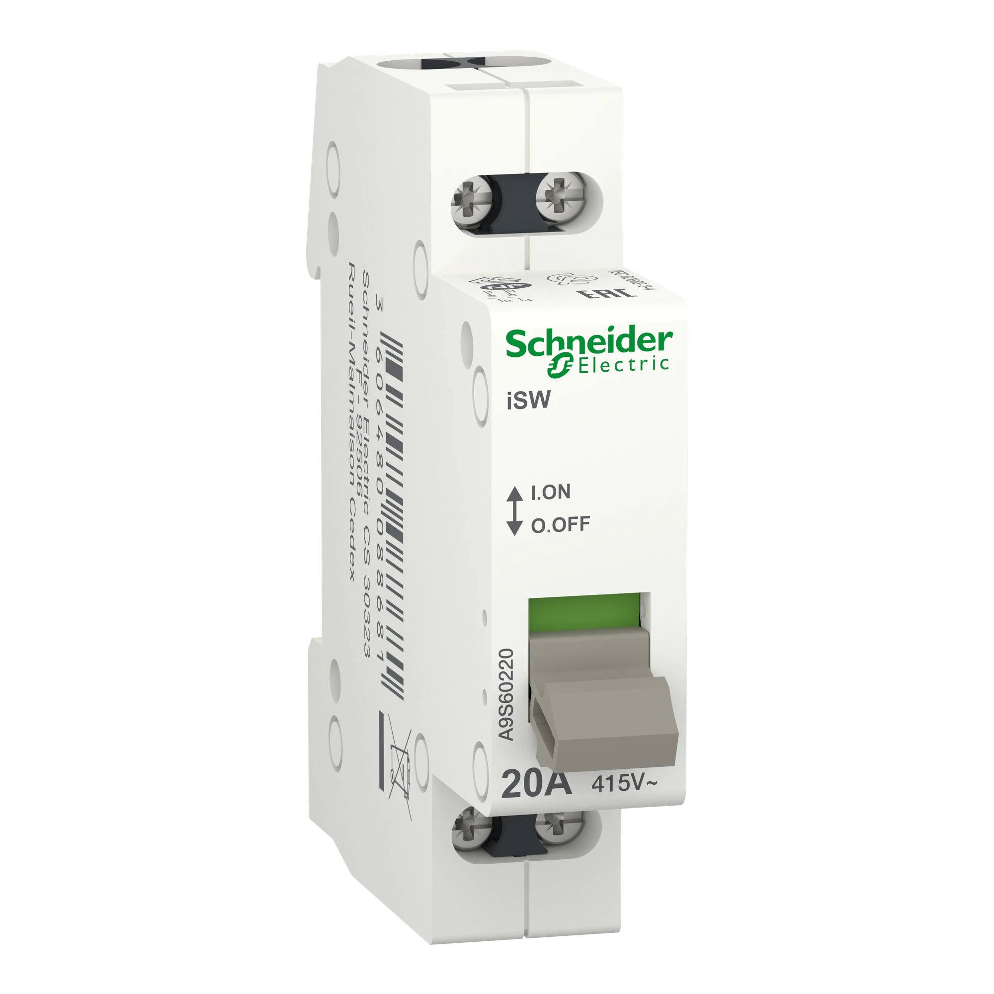 Schneider Electric A9S60220 Load Break Switch iSW, 2P, 20A, 415V (img_001) Schneider Electric A9S60220 Load Break Switch iSW, 2P, 20A, 415V (img_001)