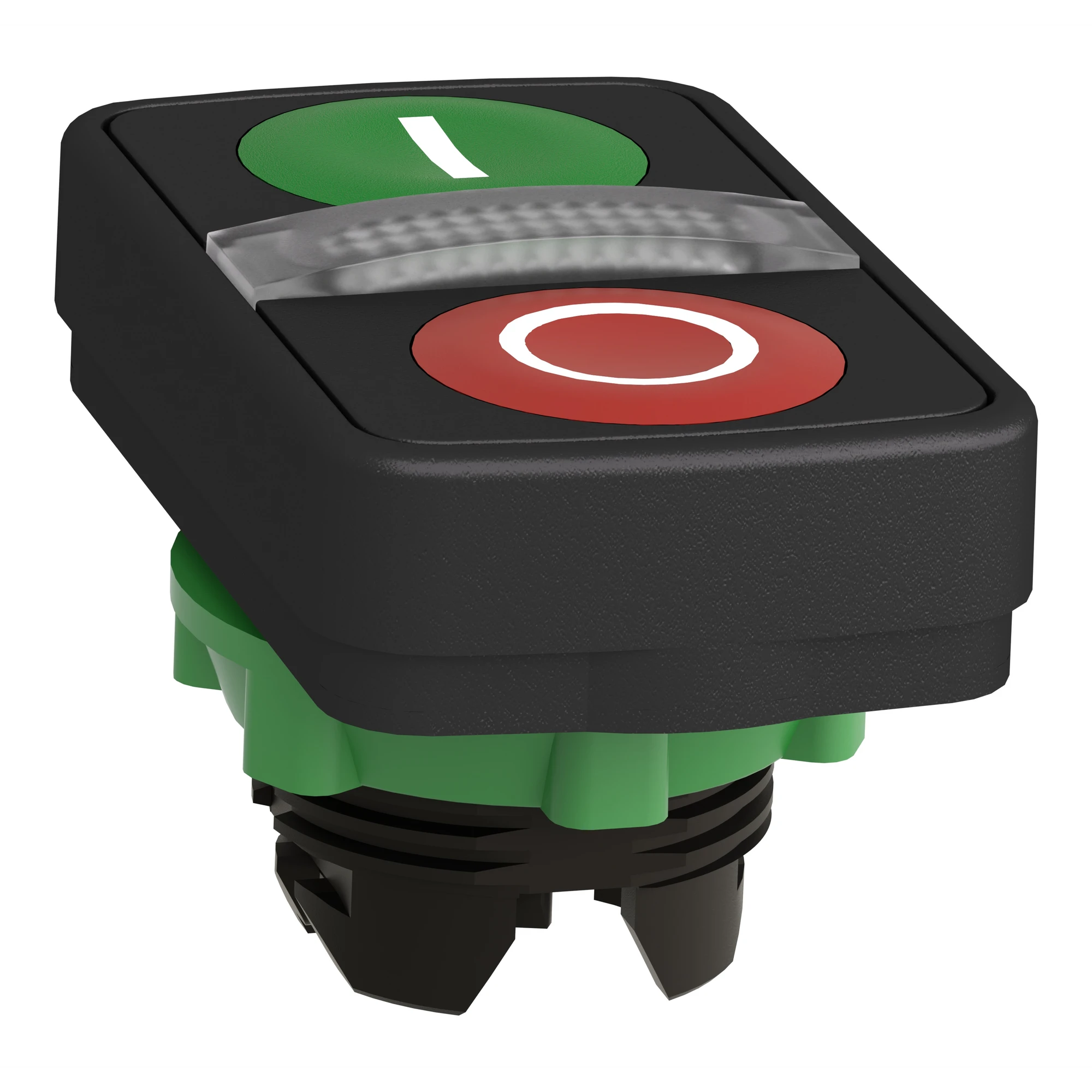 Schneider Electric ZB5AW7A3741 Double push-button, front element, Harmony XB5, plastic, 22mm, green, red, labeled I/O, illuminated (img_003) Schneider Electric ZB5AW7A3741 Double push-button, front element, Harmony XB5, plastic, 22mm, green, red, labeled I/O, illuminated (img_003)