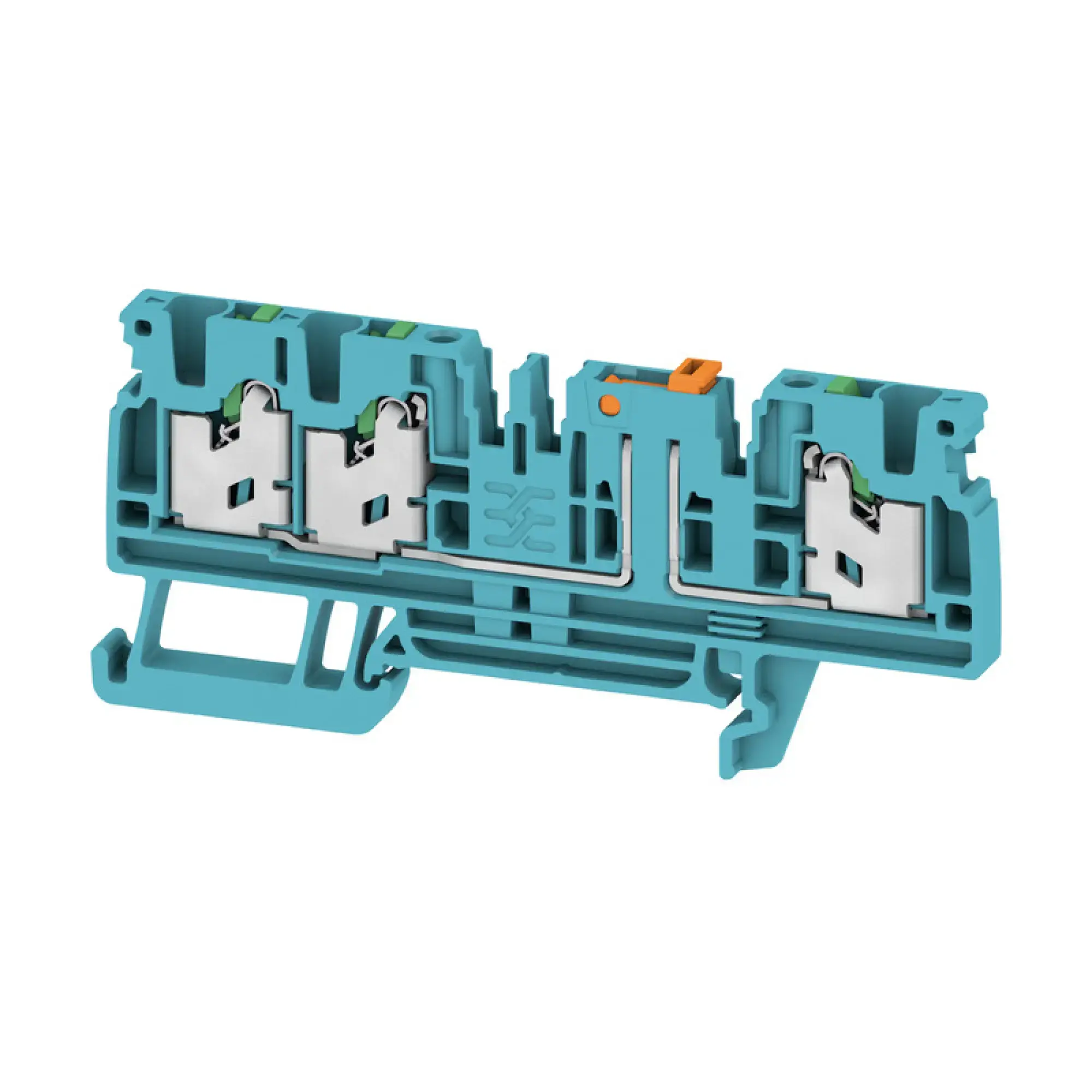 Weidmüller 2974150000 Test-disconnect terminal, SNAP IN, blue, 2.5 mm², 20 A, 500 V, Number of connections: 3, Number of levels: 1 SDT 2.5 3C BL (img_001)