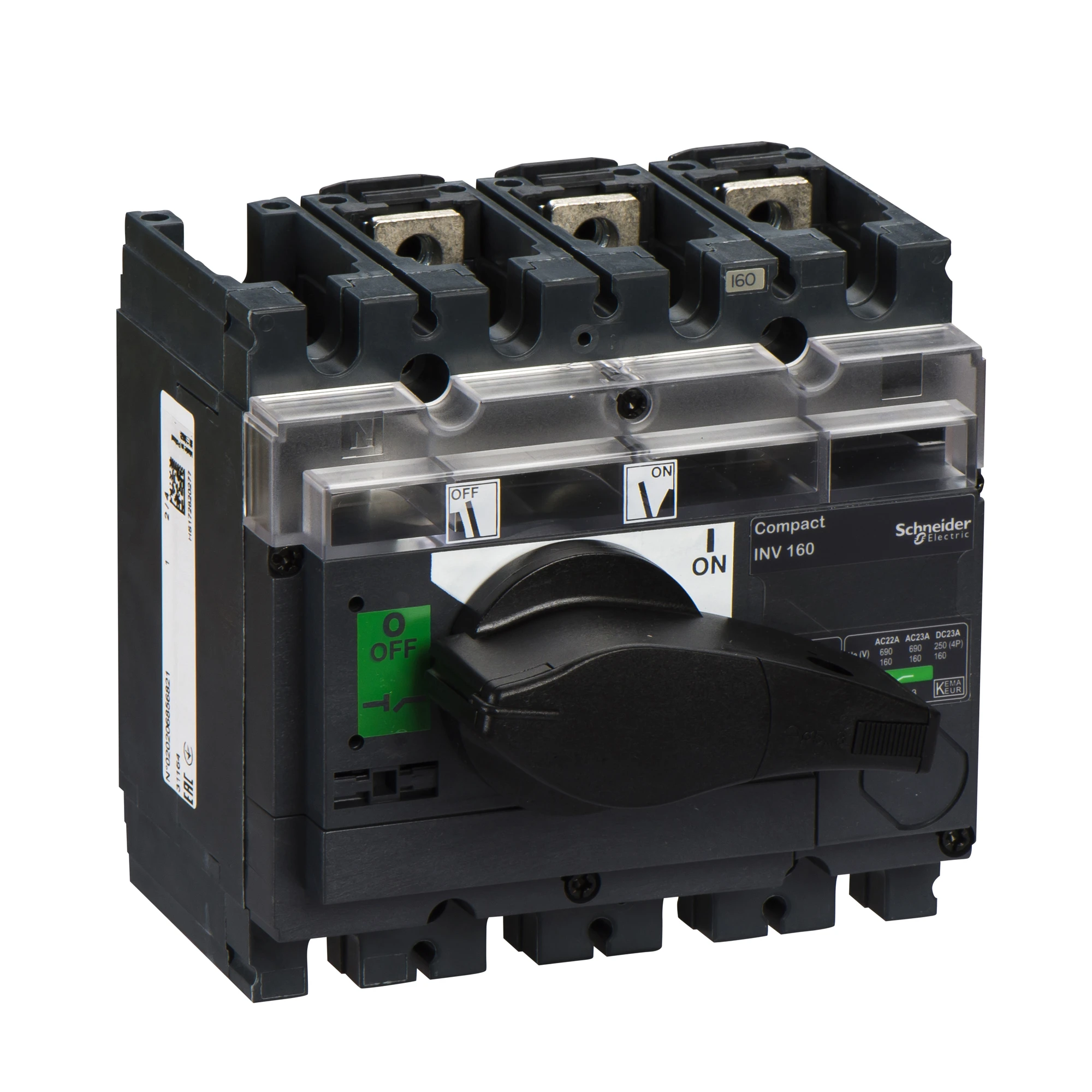 Schneider Electric 31164 Load disconnect switch INV160, 3 P, 160A/690V DC/AC, Black rotary handle (img_001) Schneider Electric 31164 Load disconnect switch INV160, 3 P, 160A/690V DC/AC, Black rotary handle (img_001)