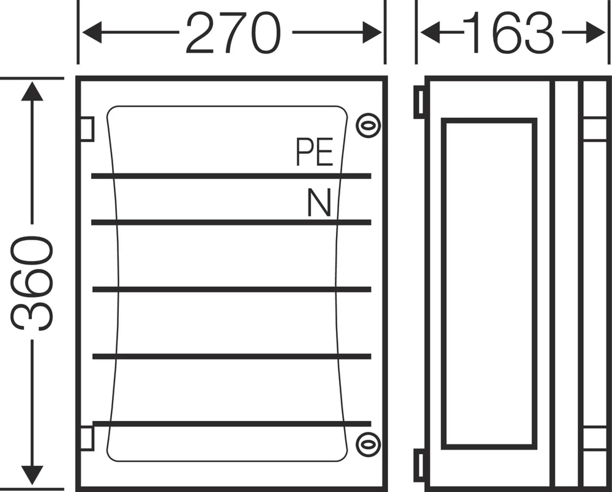 Hensel 68000216 ENYSTAR-Sammelschienengehäuse 270x360mm, Sammelschienen 250A, 5polig FP 3212 (img_003)