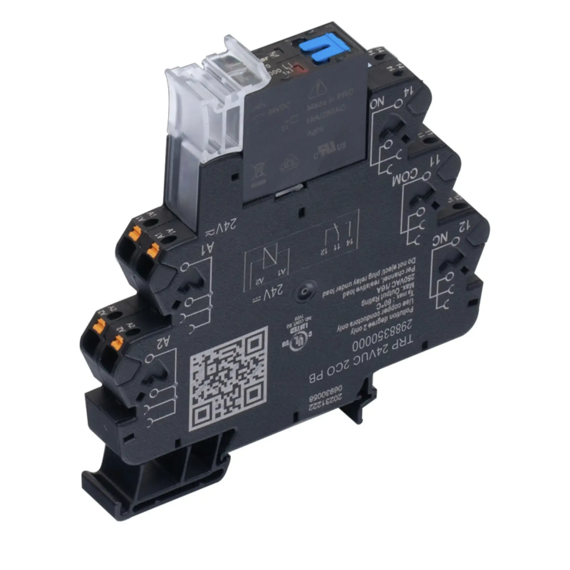 Weidmüller 2988350000 Relay module, 24 V UC ±10 %, Green LED, 2 CO contact (AgNi) , 250 V AC, 8 A, PUSH IN (img_001) Weidmüller 2988350000 Relay module, 24 V UC ±10 %, Green LED, 2 CO contact (AgNi) , 250 V AC, 8 A, PUSH IN (img_001)