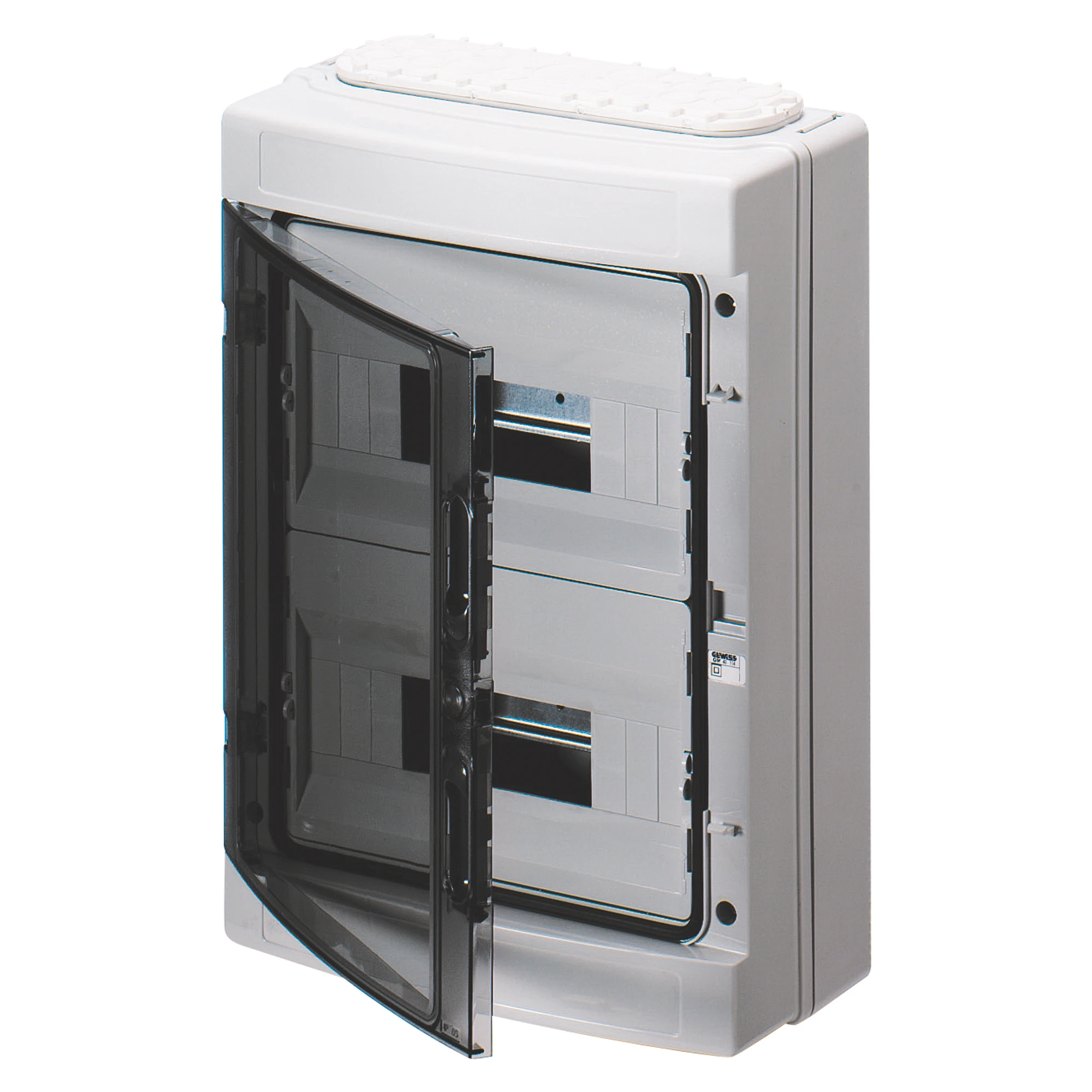 GEWISS GW40115 DISTRIBUTION BOARD - GERMAN STANDARD - (12X3) 36MODULES - IP65 - FITTED WITH TERMINAL BLOCK - WITH SMOKED TRANSPARENT DOOR (img_001)