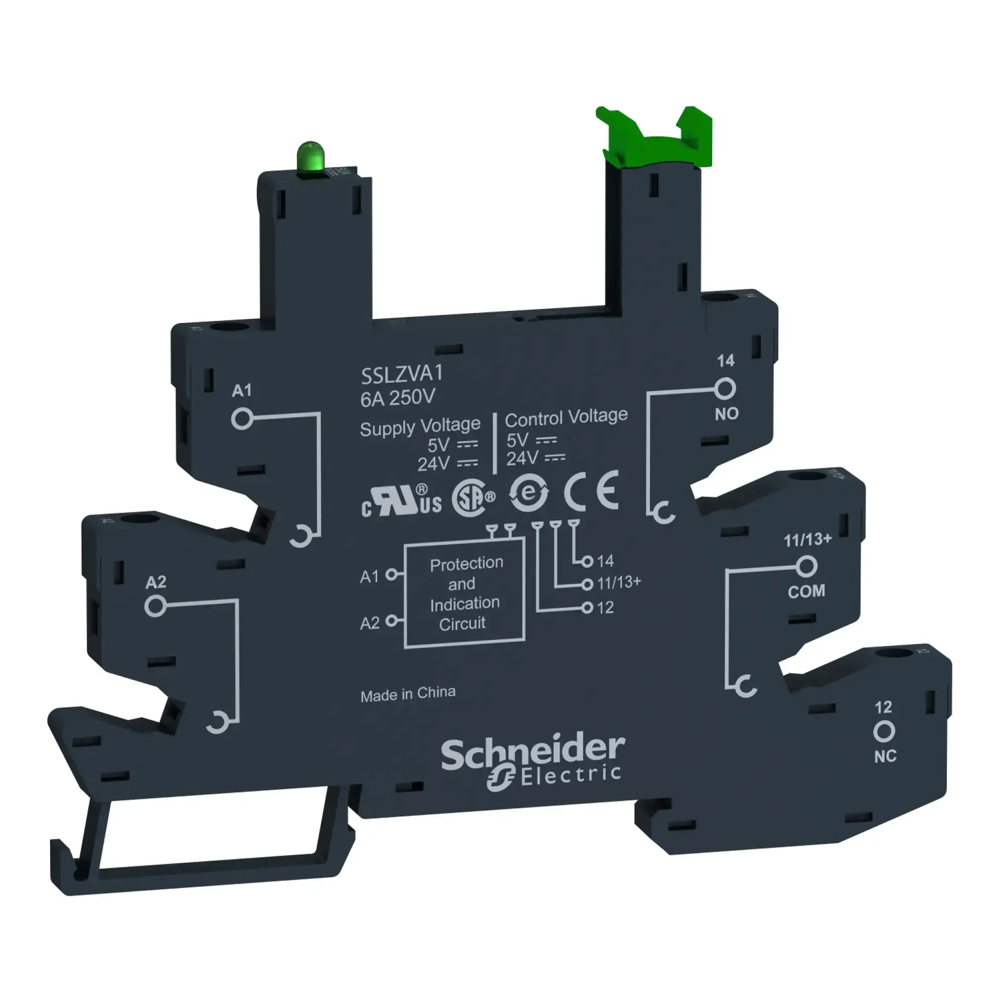 Schneider Electric SSLZRA1 Base for solid-state relay SSL, control voltage: 5/24 VDC, spring-cage terminal (img_003)