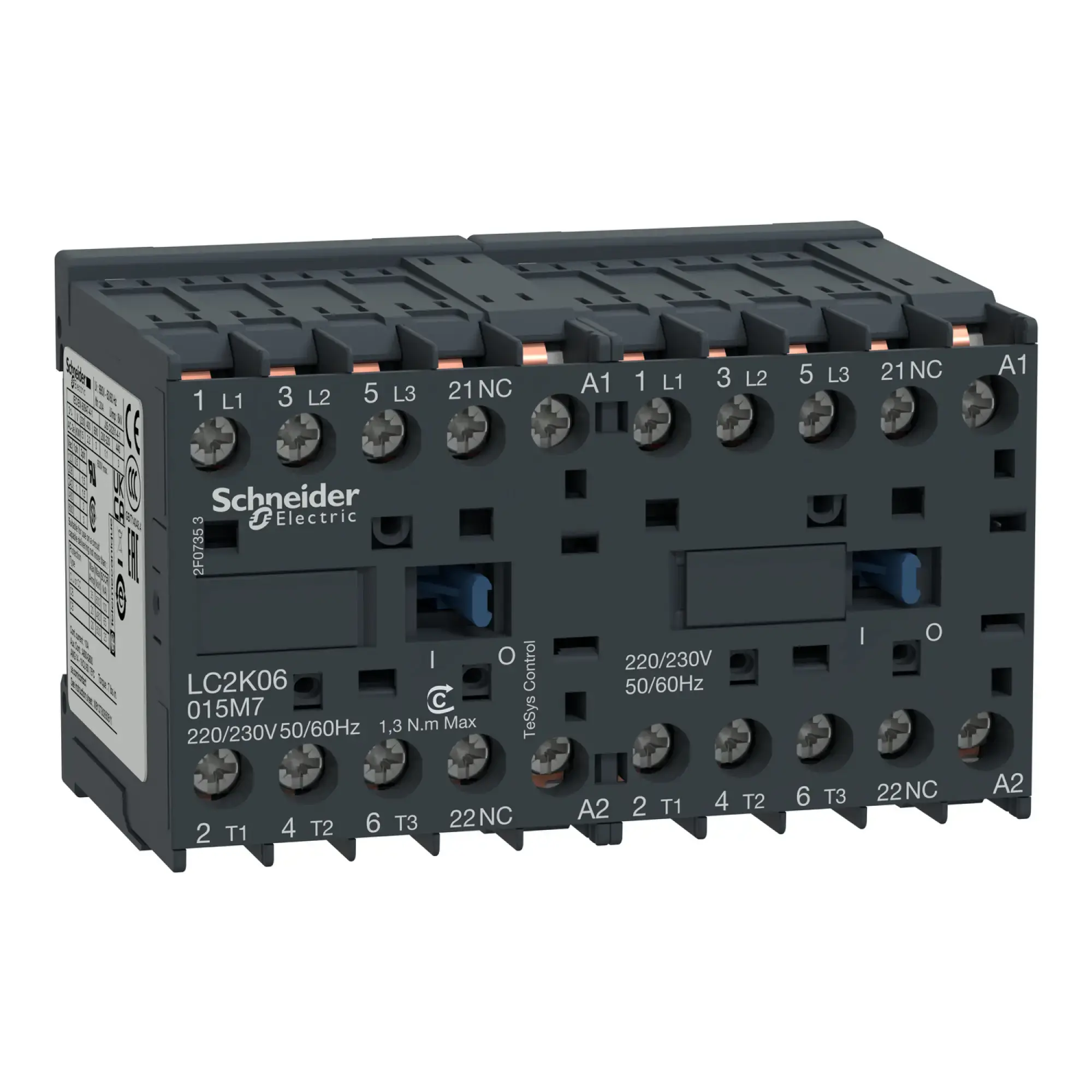 Schneider Electric LC2K09015F7 Reversing contactor combination, 3p+1NC, 4kW/400V/AC3, 9A, coil 110V 50/60Hz (img_002)