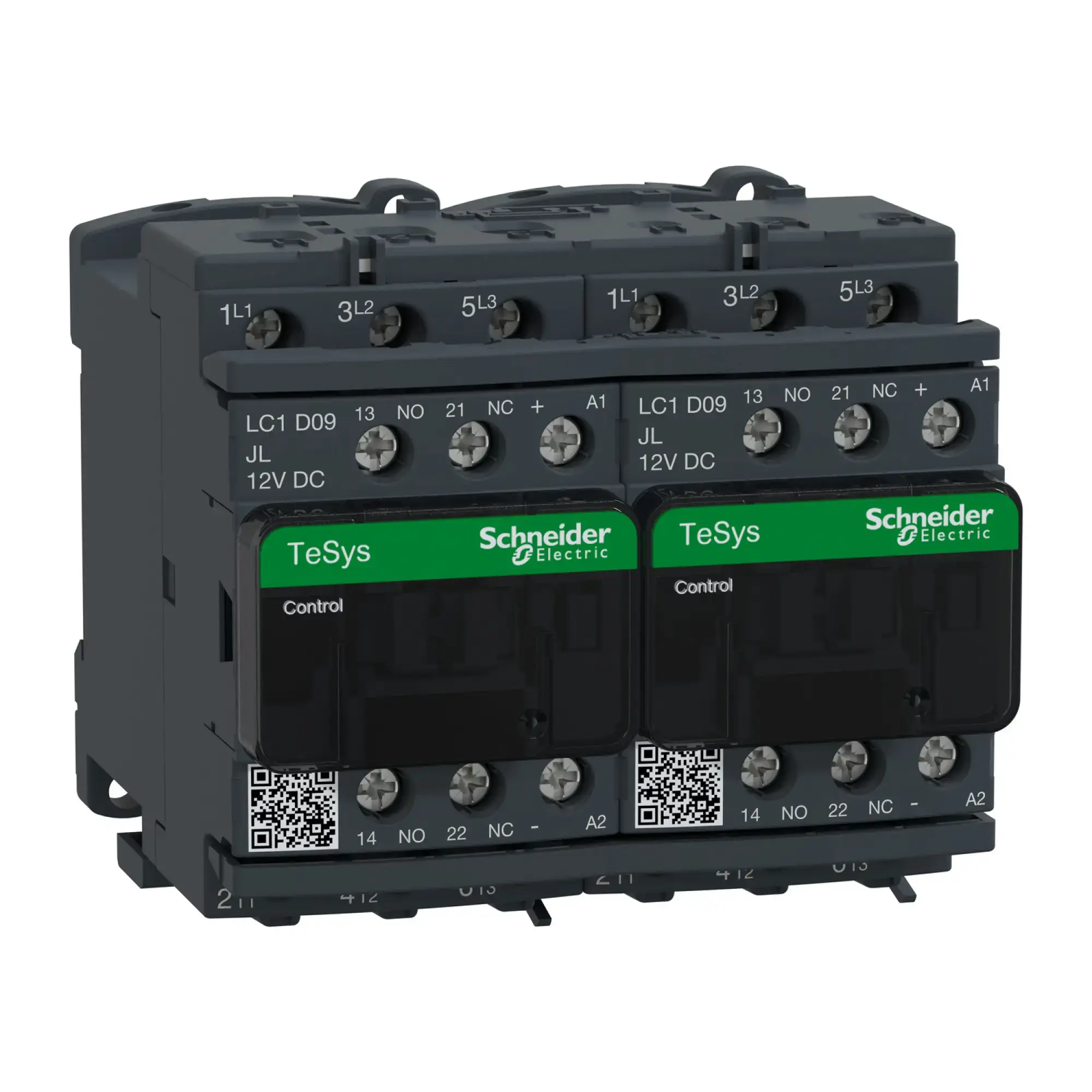Schneider Electric LC2D09JL Reversing contactor combination, 3p+1NO+1NC, 4kW/400V/AC3 9A, coil 12V DC (img_002)