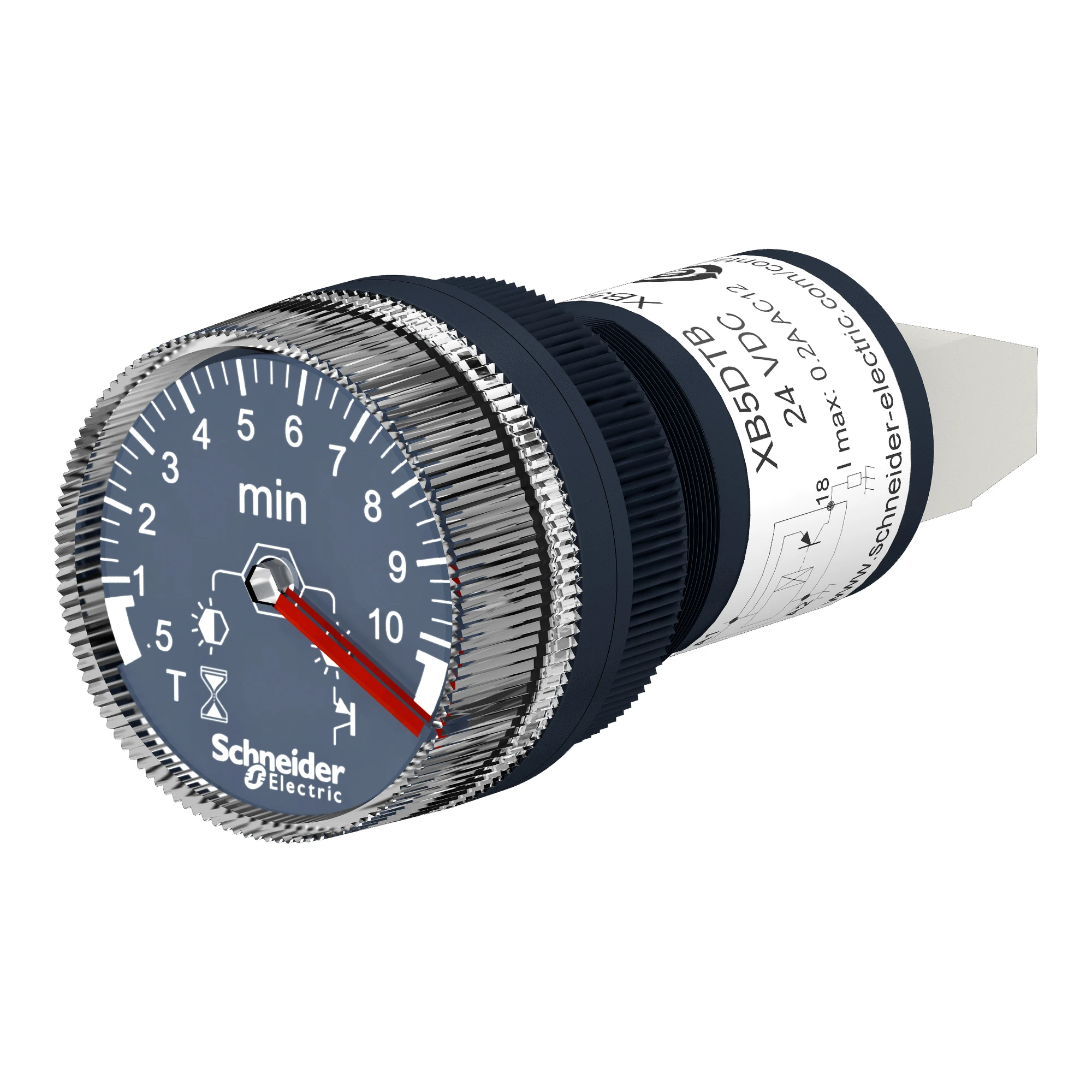 Schneider Electric XB5DTB24 Timer, time relay for front panel mounting, Harmony XB5, plastic, 22mm, 0.5min to 10min, 24V DC (img_004) Schneider Electric XB5DTB24 Timer, time relay for front panel mounting, Harmony XB5, plastic, 22mm, 0.5min to 10min, 24V DC (img_004)