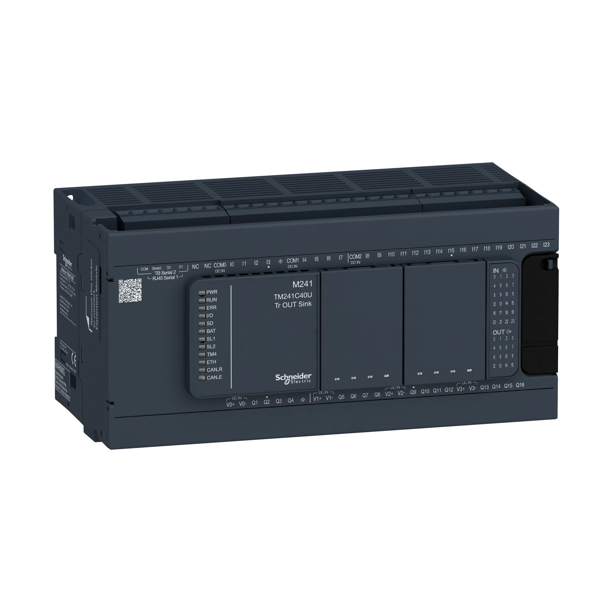 Schneider Electric TM241C40U PLC Control, Modicon M241, 40 I/O, 2x Modbus, 24 VDC, Sink Transistor, Screw Terminals (img_001) Schneider Electric TM241C40U PLC Control, Modicon M241, 40 I/O, 2x Modbus, 24 VDC, Sink Transistor, Screw Terminals (img_001)