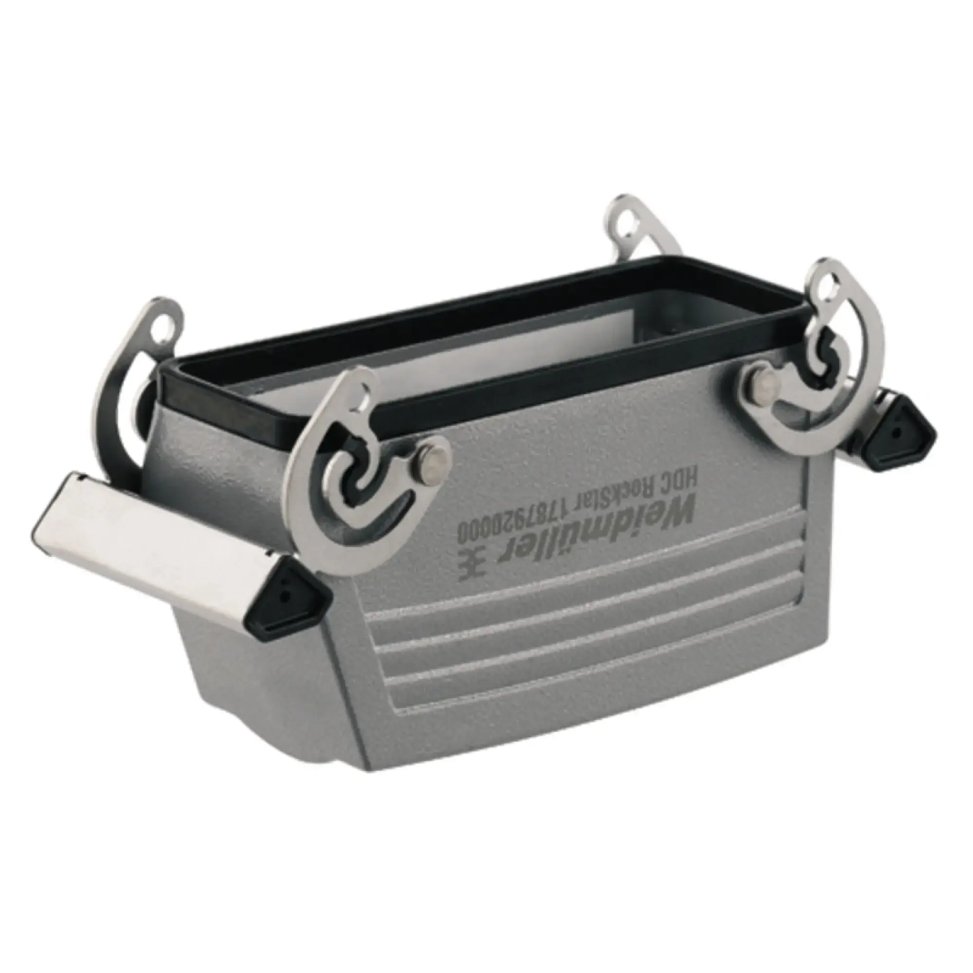 Weidmüller 1661730000 Housing (industry plug-in connectors), Coupling housing, Side-locking clamp on lower side, Size: 8, IP65 (in plugged condition) (img_001) Weidmüller 1661730000 Housing (industry plug-in connectors), Coupling housing, Side-locking clamp on lower side, Size: 8, IP65 (in plugged condition) (img_001)