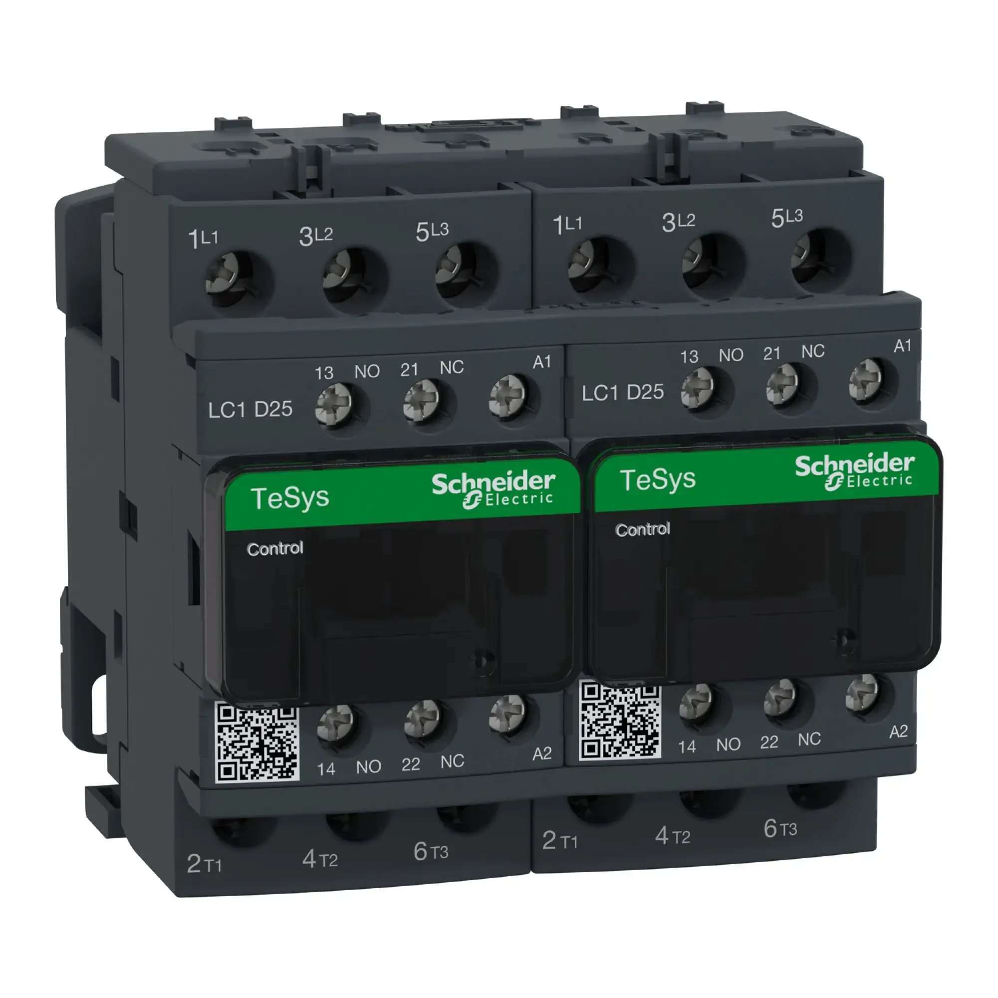Schneider Electric LC2D25F7 Reversing contactor combination, 3p+1NO+1NC, 11kW/400V/AC3, 25A, coil 110V 50/60Hz (img_002)
