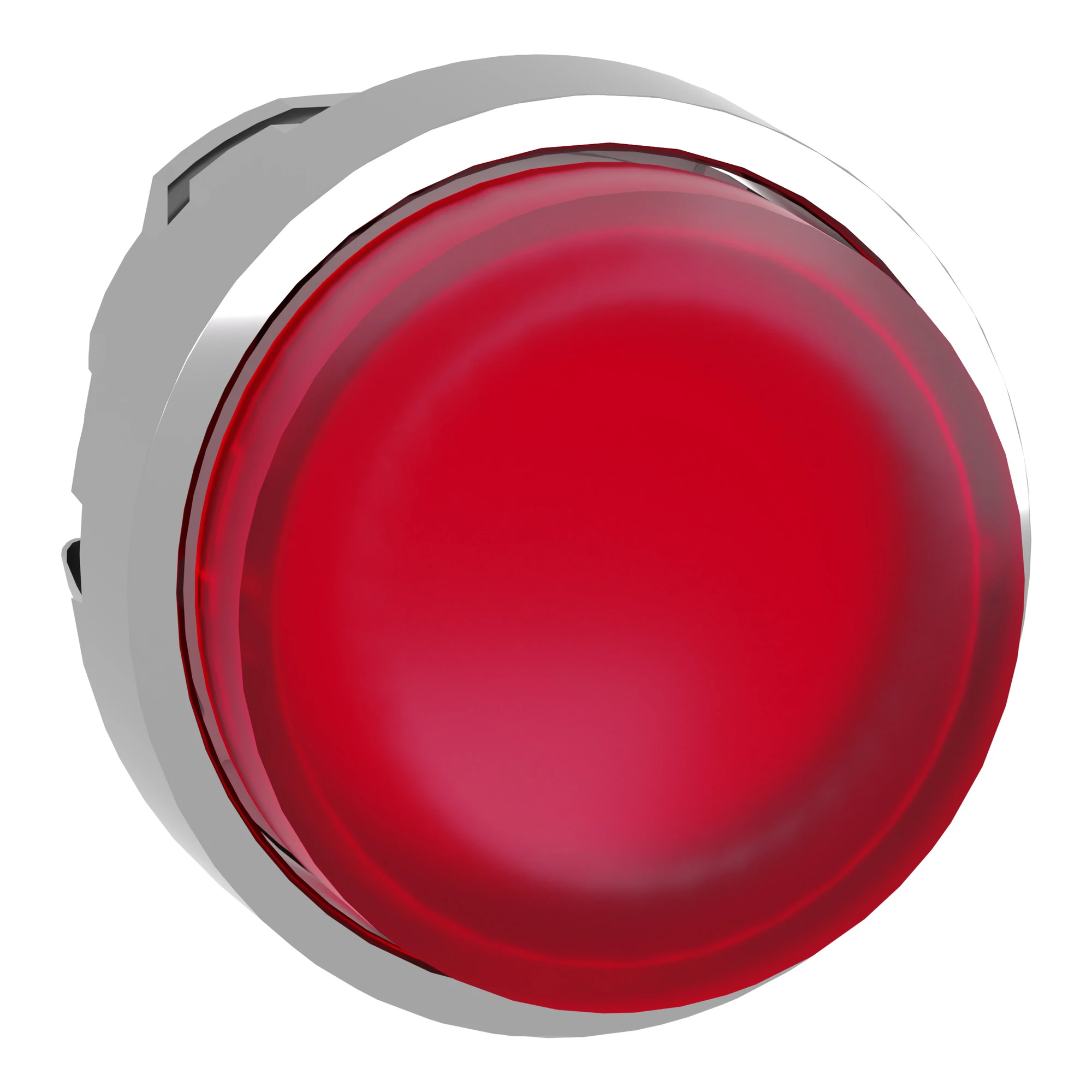 Schneider Electric ZB4BH43 Illuminated Pushbutton, Front Element, Harmony XB4, Metal, 22mm, Red, Projecting, for Universal LED, Latching (img_001)