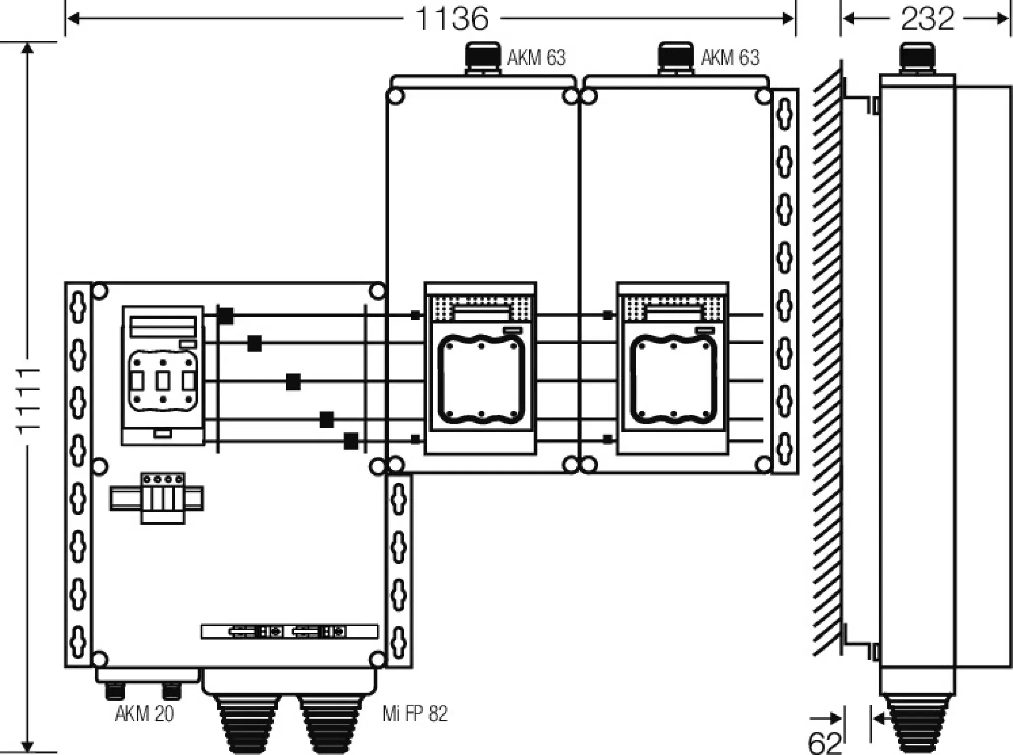 Hensel 20001513 anschlussfertiger Verteiler 2x3xNH 1 , 250 A, 5pol. Sammelsch. 400A Mi AS 9252 S (img_002)