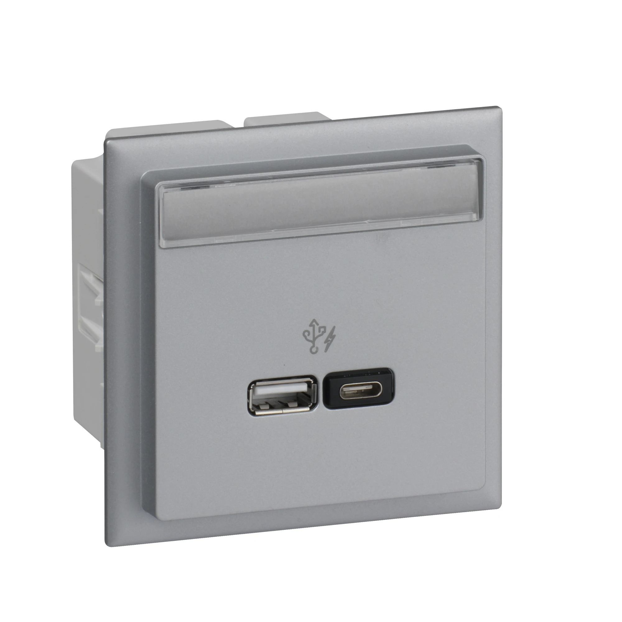 Schneider Electric INS60523 USB Charging Station A+C 2 Out. max. 2.4A Cover Labelling Field Alu TYPE:CYB USB A+C (img_001) Schneider Electric INS60523 USB Charging Station A+C 2 Out. max. 2.4A Cover Labelling Field Alu TYPE:CYB USB A+C (img_001)