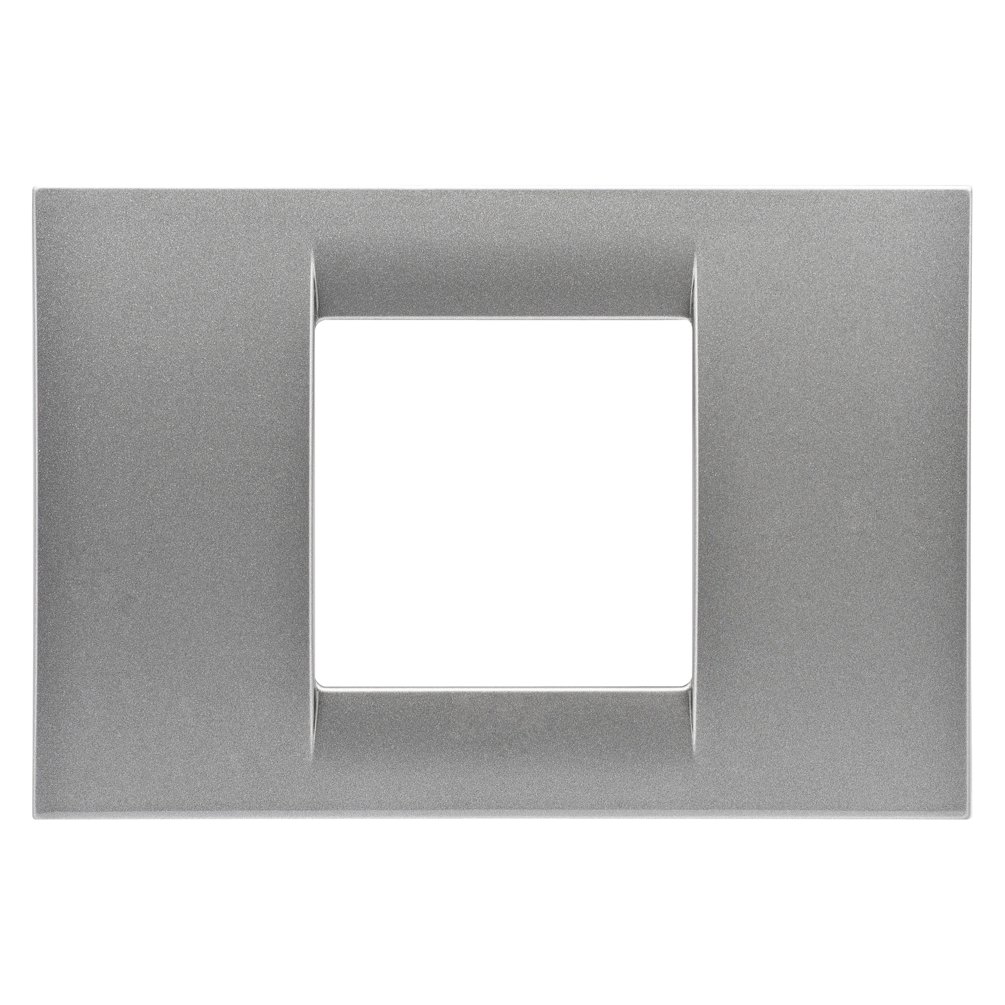 GEWISS GW22282 VIRNA PLATE - IN TECHNOPOLYMER GLOSS FINISHING - 2 GANG - METALLIC TITANIUM - SYSTEM (img_001) GEWISS GW22282 VIRNA PLATE - IN TECHNOPOLYMER GLOSS FINISHING - 2 GANG - METALLIC TITANIUM - SYSTEM (img_001)